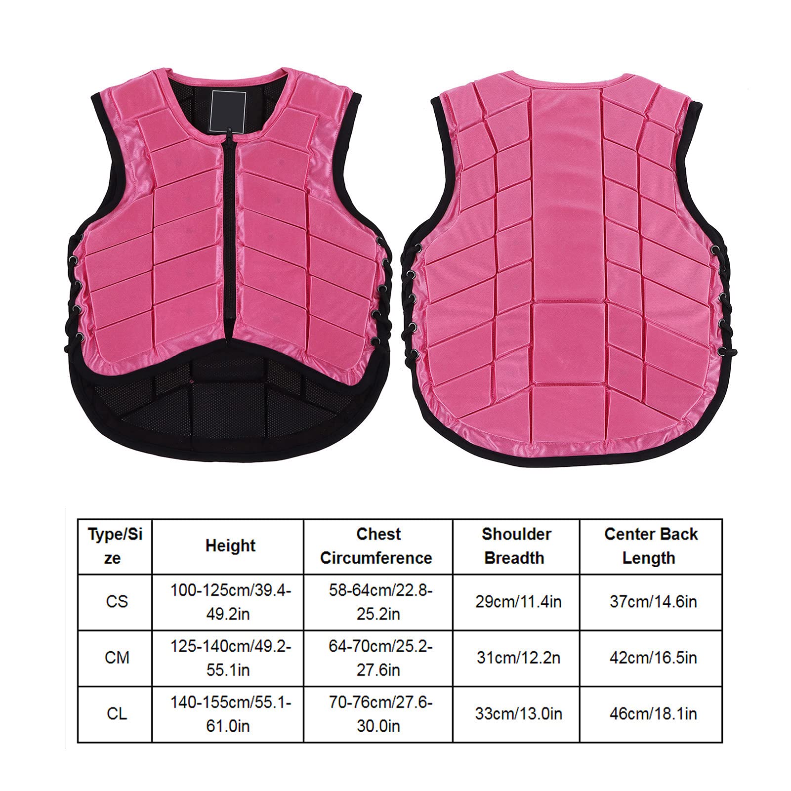 Pwshymi Kids Pink Foam Padded Equestrian Safety Vest - Shock Absorbing Horse Riding Body Protector for Children | Perfect for Equestrian Training, Show Jumping & Outdoor Riding Activities