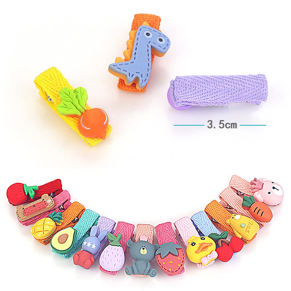 MHwan 26-Piece Girls Hair Clips Set - Cute Vegetable, Fruit & Doll Hair Accessories for Kids - Non-Damaging, Vivid Hair Clips for School, Party & Daily Use