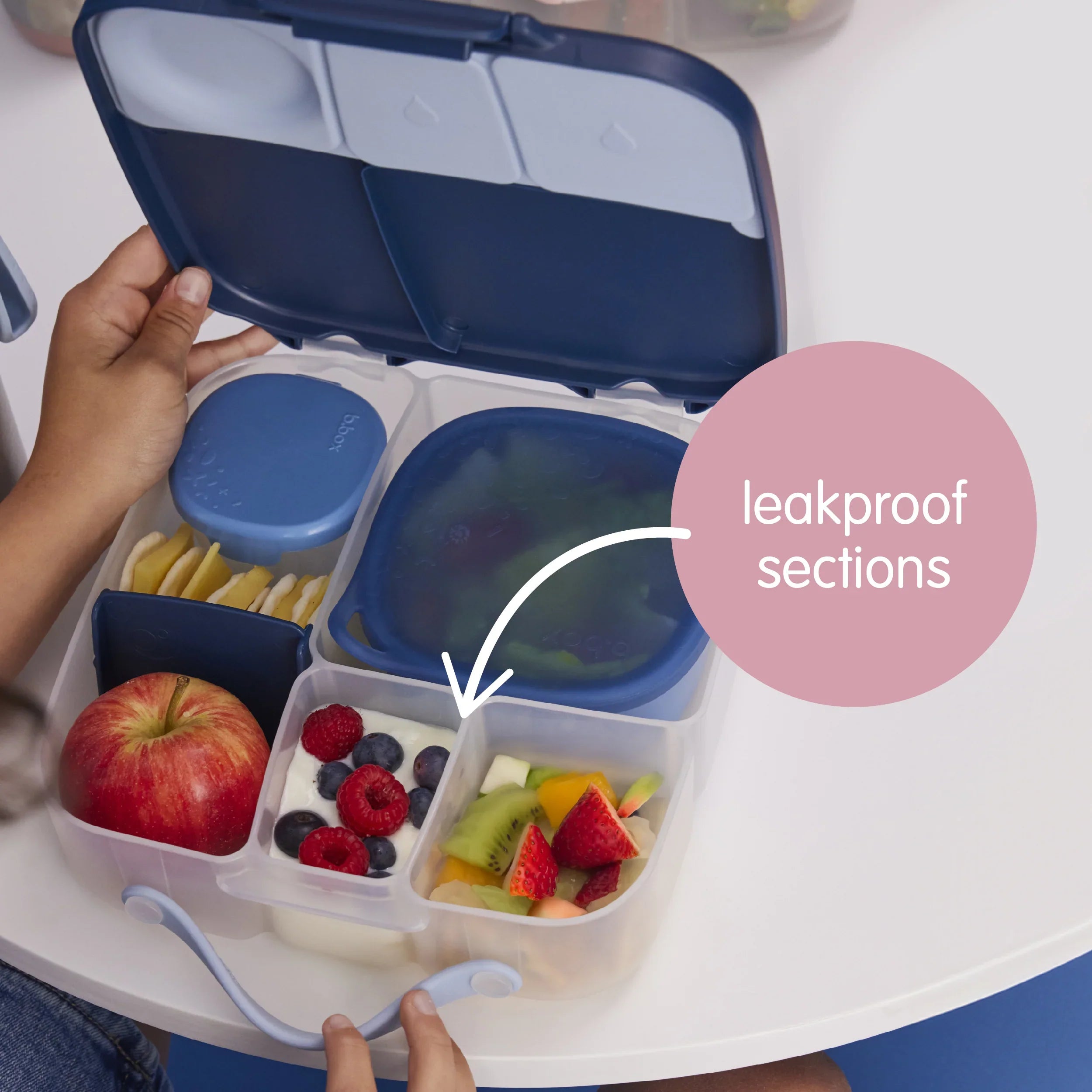 b.box MINI Lunch Box for Kids - Insulated Bento Box with Leak-Proof Lid, Perfect for School, Picnics & Travel (Midnight Black)