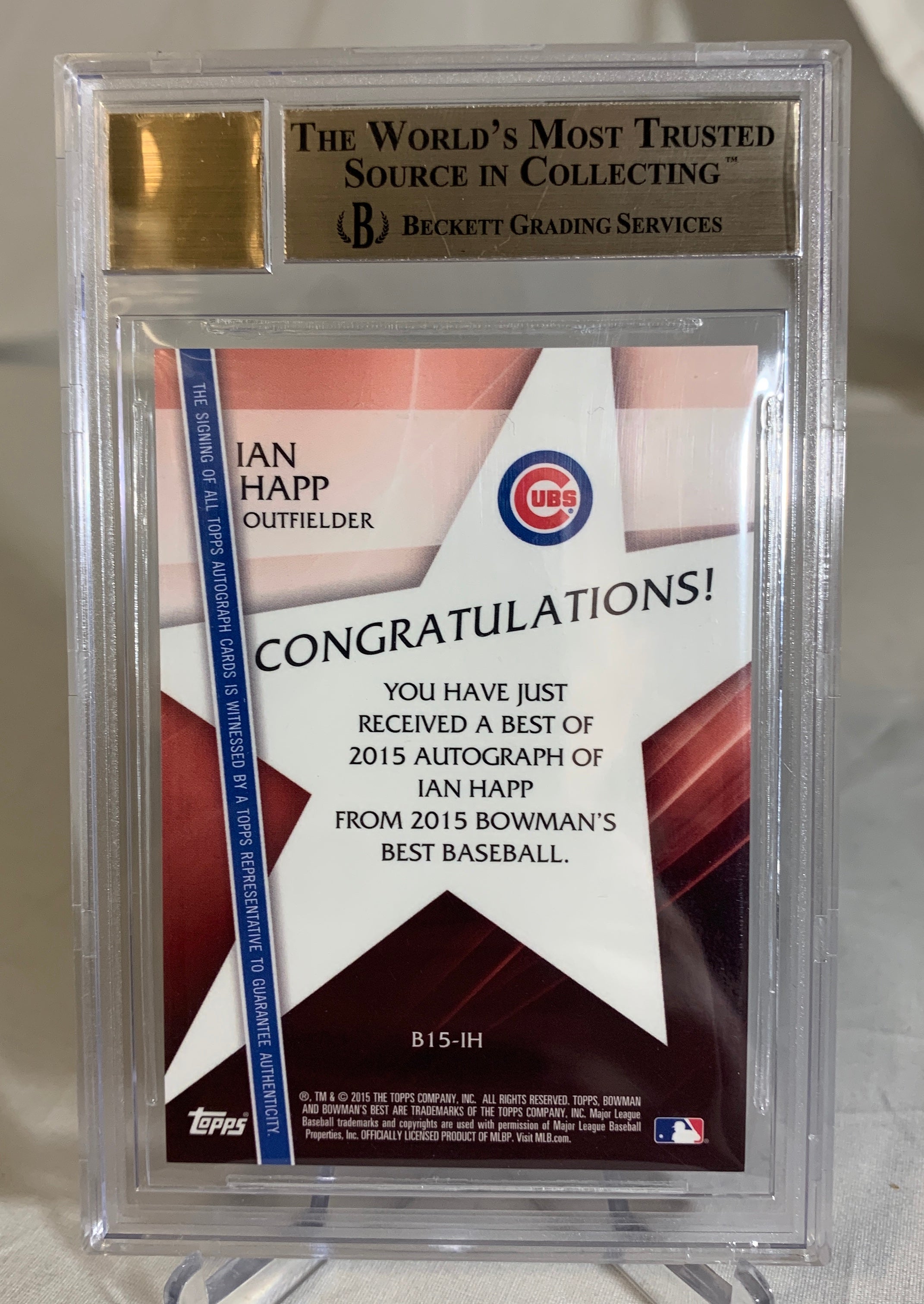 2015 Ian Happ Bowman Best AUTO REFRACTOR BGS 10/10 PRISTINE Baseball Card #0010398528 - Perfect for Collectors & Sports Memorabilia Displays