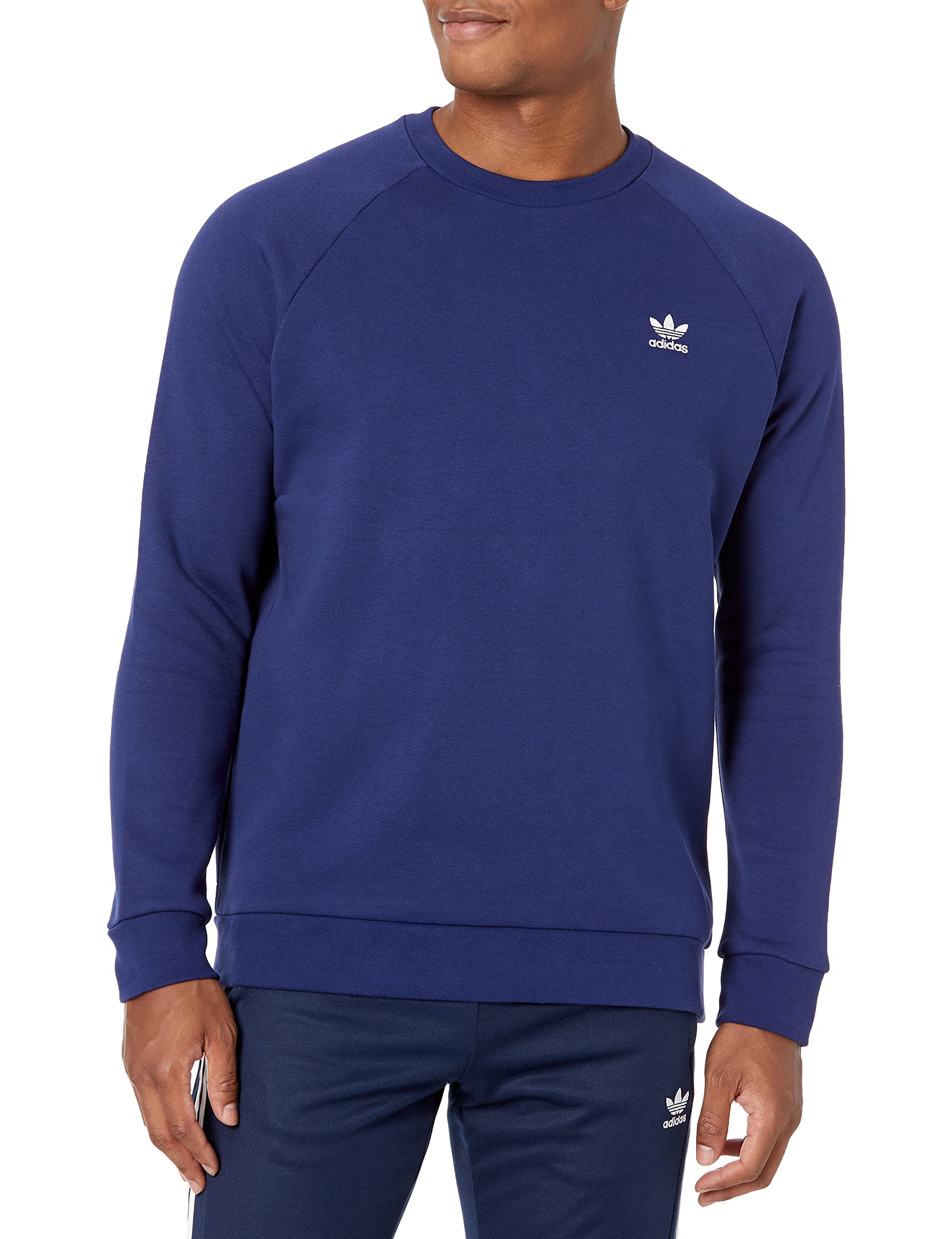 adidas Originals Men's Trefoil Essentials Crew Neck Sweatshirt - Classic Casual Pullover for Streetwear & Gym | Comfortable Cotton Blend for Everyday Wear