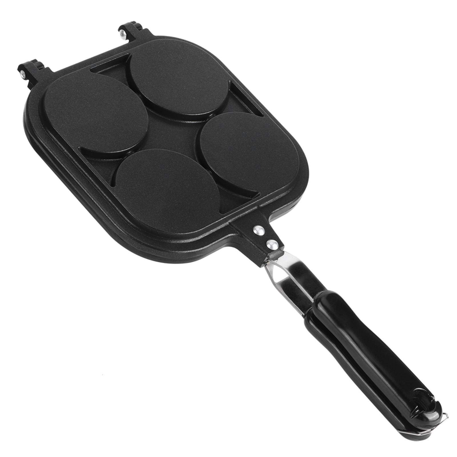 Oumefar Square Waffle Maker - 4 Hole Non-Stick Double-Sided Pancake Pan with Cute Animal Patterns - Perfect for Breakfast, Brunch & Bakery - Ideal for Home, Cafe & Restaurant Use