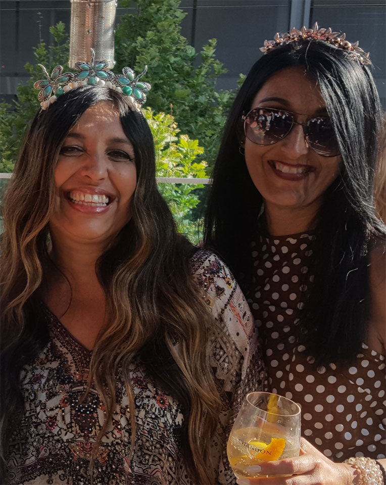 Race Day Fascinator Headband - Boho Crown in Turquoise & Ivory - Bohemian Hair Accessory by Kezani | Perfect for Weddings, Derby Events & Festival Outfits