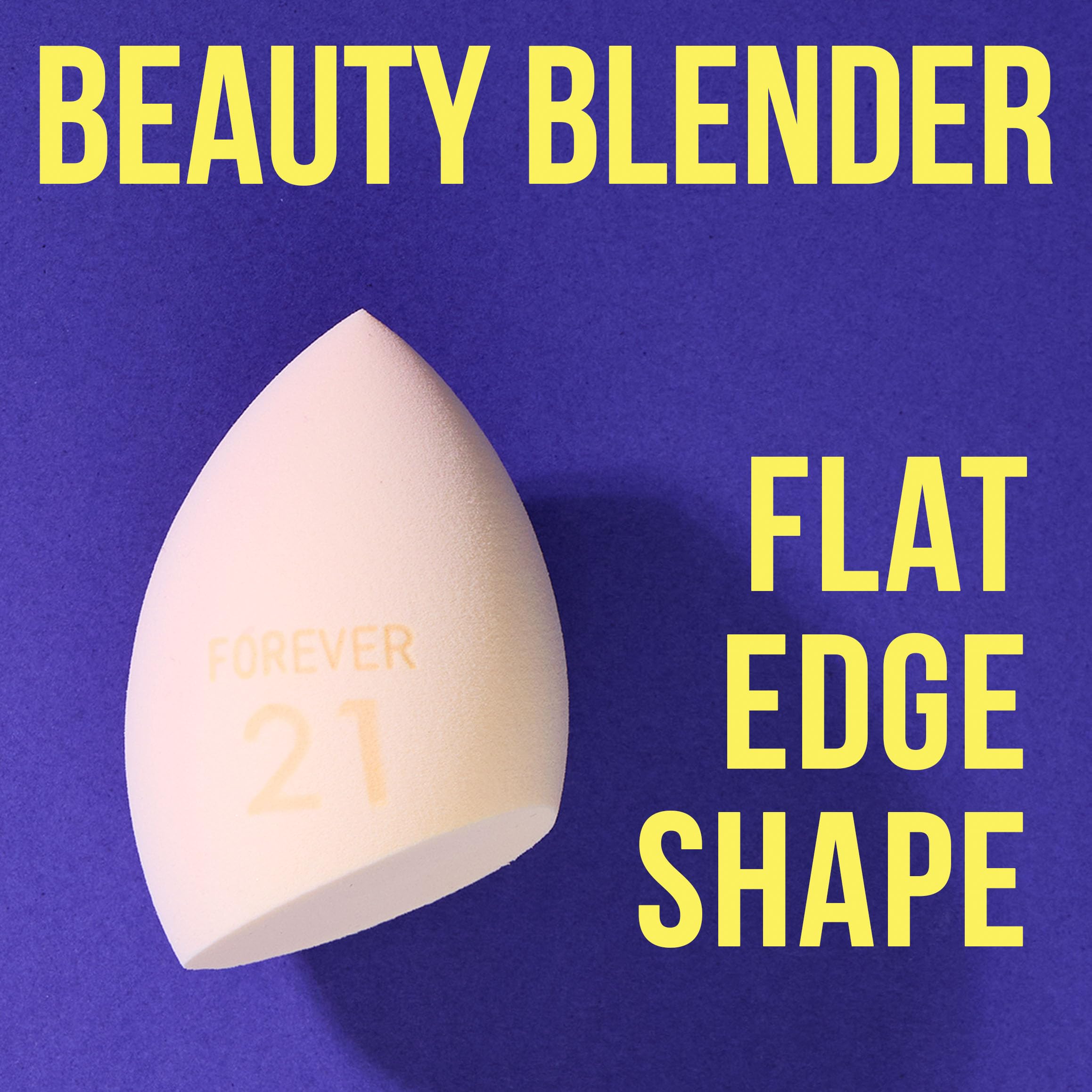 Forever 21 Tan Flat Edge Beauty Sponge - Professional Makeup Blender & Cosmetic Applicator for Flawless Foundation & Concealer Application | Ideal for Everyday Makeup, Contouring & Beauty On-The-Go