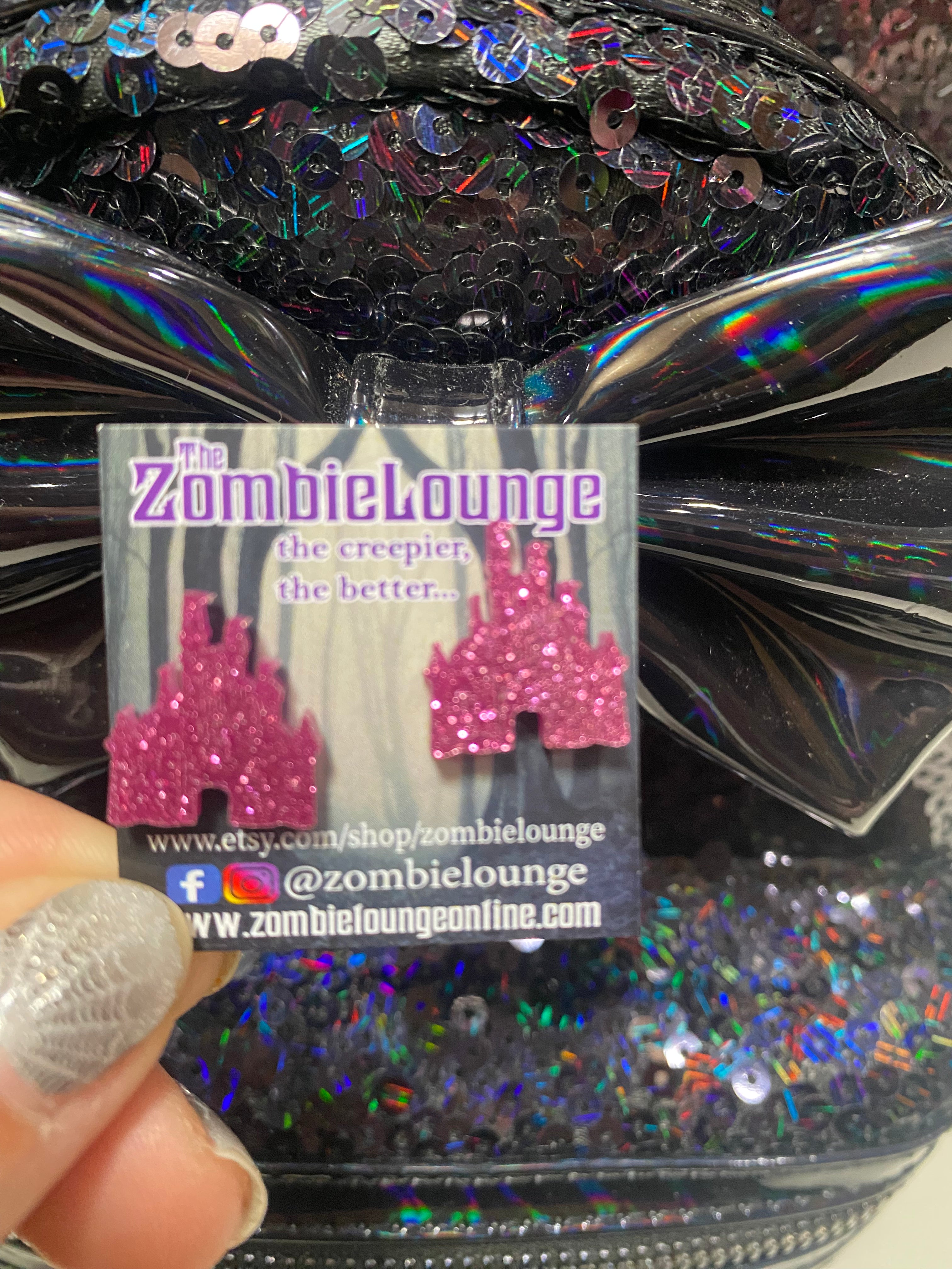 Sparkling Glitter Castle Stud Earrings for Women - Elegant Princess Style Jewelry Gift for Parties, Weddings & Special Occasions