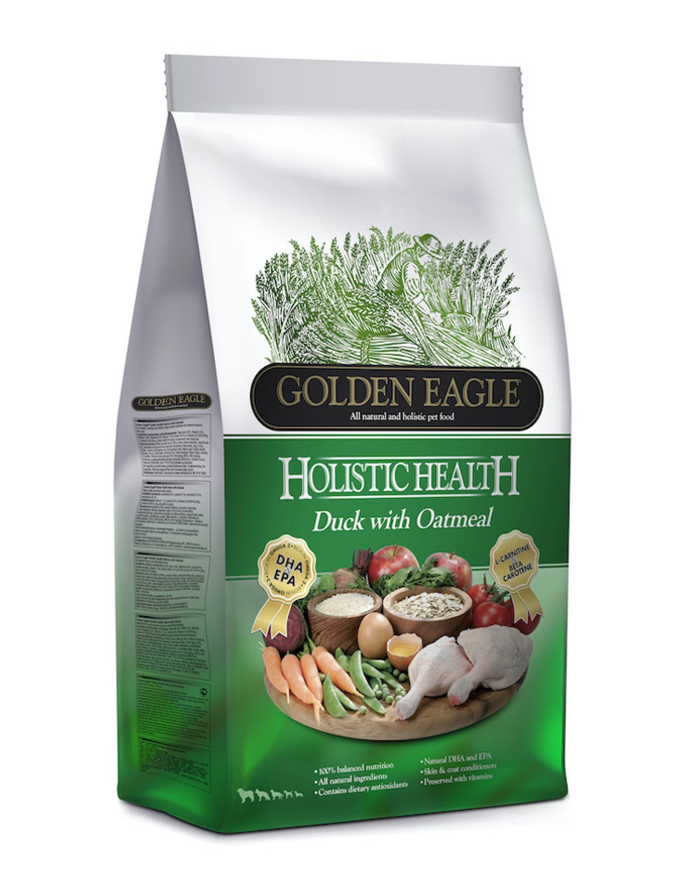 Premium Golden Eagle Holistic Duck Formula Dry Dog Food - Grain-Free, High Protein (5lb & 15lb) for Adult Dogs - Supports Skin & Coat Health - Ideal for Sensitive Stomachs & Allergies - Perfect for Daily Meals & Training Treats