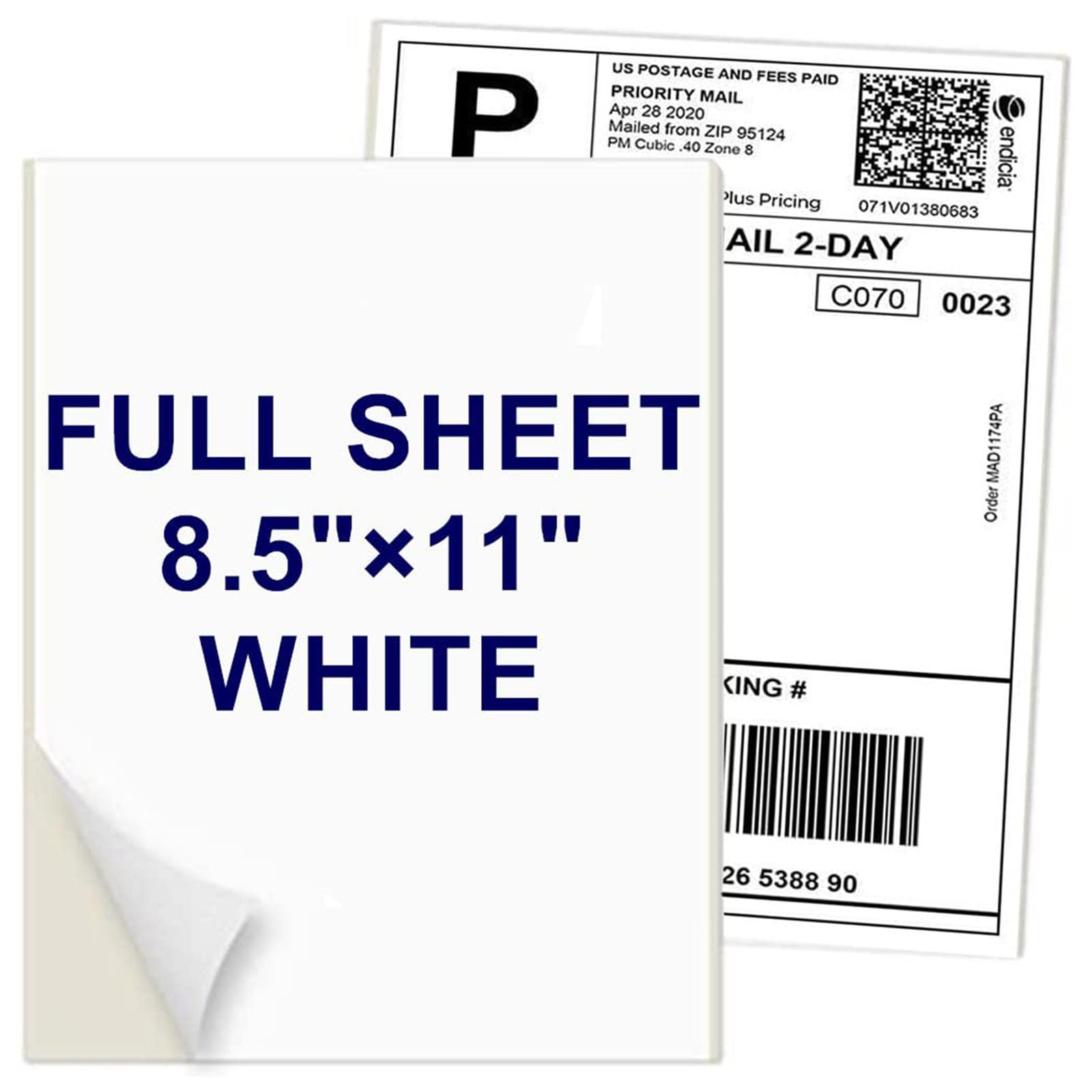 Coopaty Full Sheet Shipping Address Labels for Laser & Inkjet Printers - 8.5