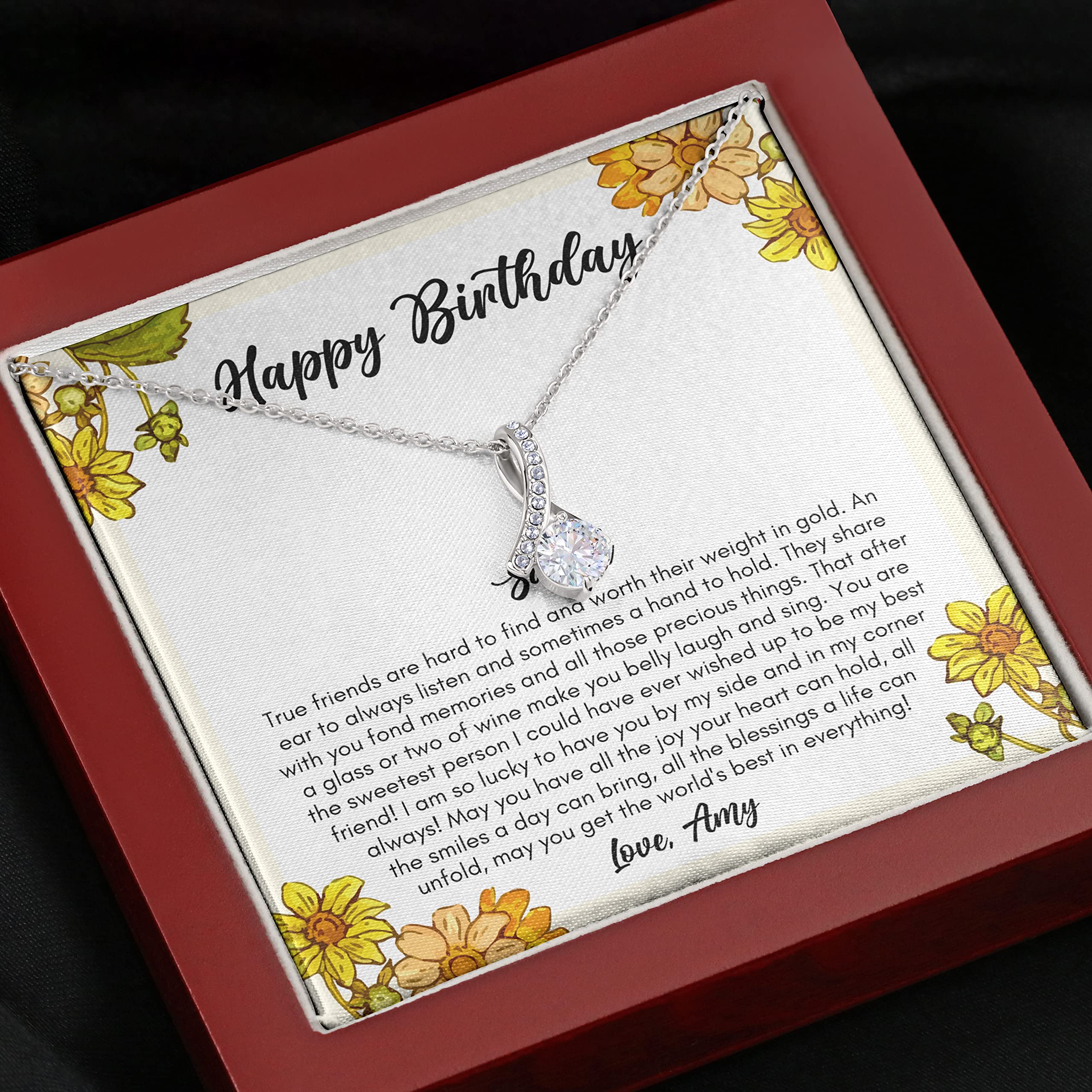 Birthday Friendship Necklace - Silver Plated Best Friend Gift for Women - Perfect for BFFs, Sisters & Besties - Birthday, Anniversary & Special Occasion Jewelry