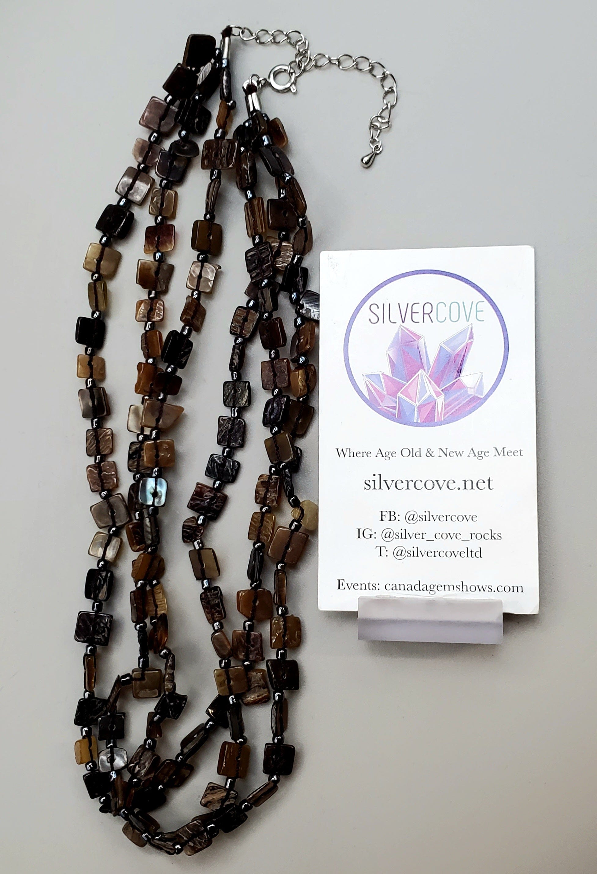 Handmade Carved Shell and Hematite Beaded Necklace for Women - Boho Beach Jewelry, Perfect for Summer Vacations & Layering