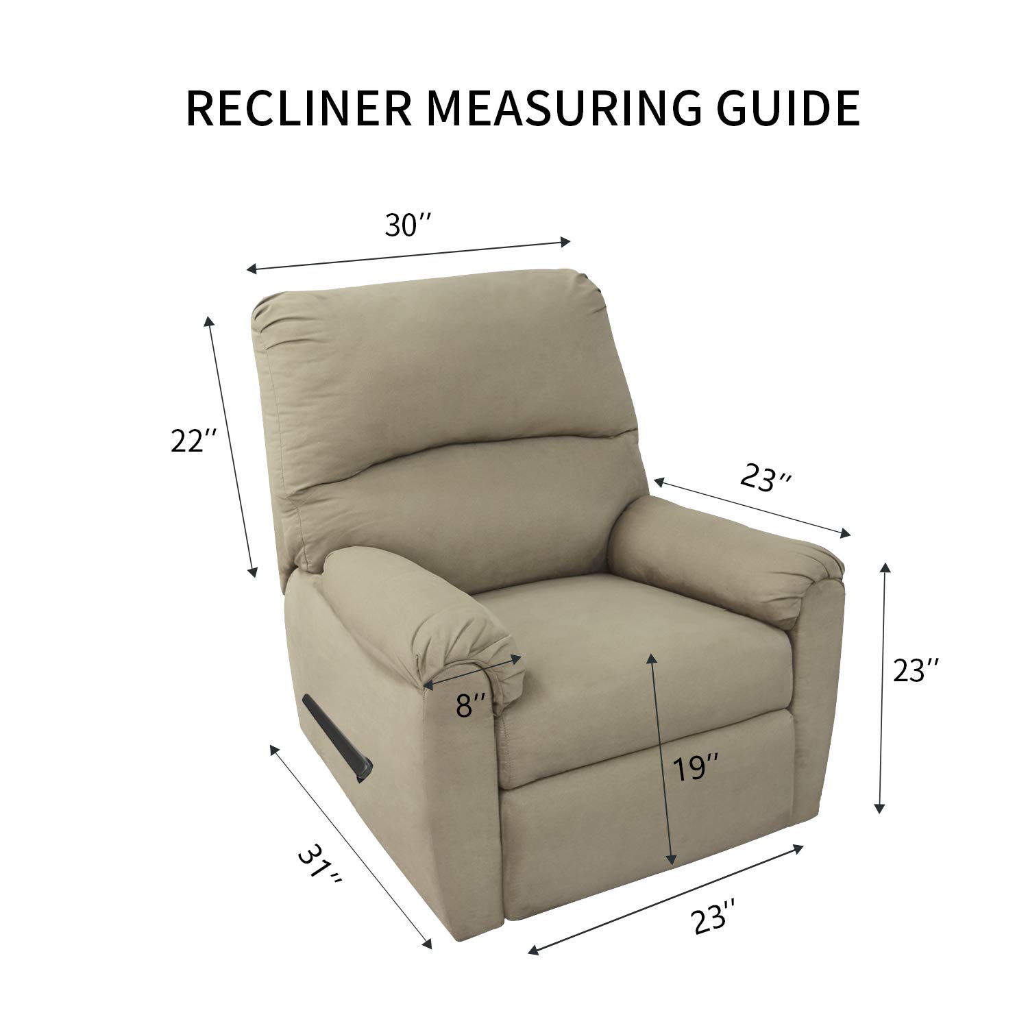 PureFit Super Stretch Chair Sofa Slipcover with Pocket - Spandex Non-Slip Sofa Cover, Washable Furniture Protector with Elastic Bottom for Kids & Pets (Recliner, Chocolate) - Perfect for Living Room, Family Gatherings & Pet-Friendly Homes