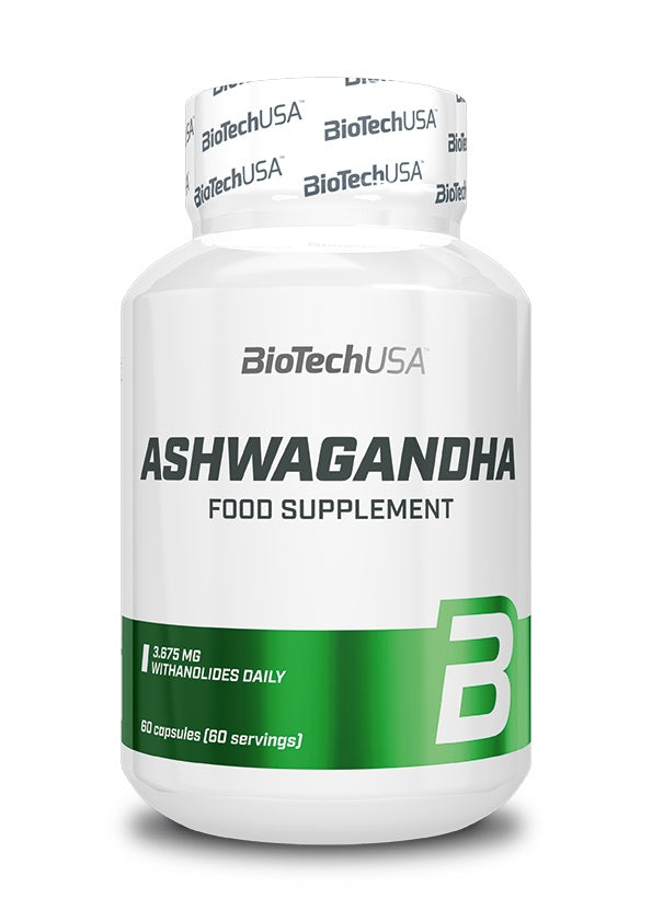BioTechUSA Ashwagandha Supplement - 60 Capsules for Stress Relief & Immune Support - Natural Herbal Remedy for Anxiety, Sleep & Energy Boost - Perfect for Daily Wellness Routine