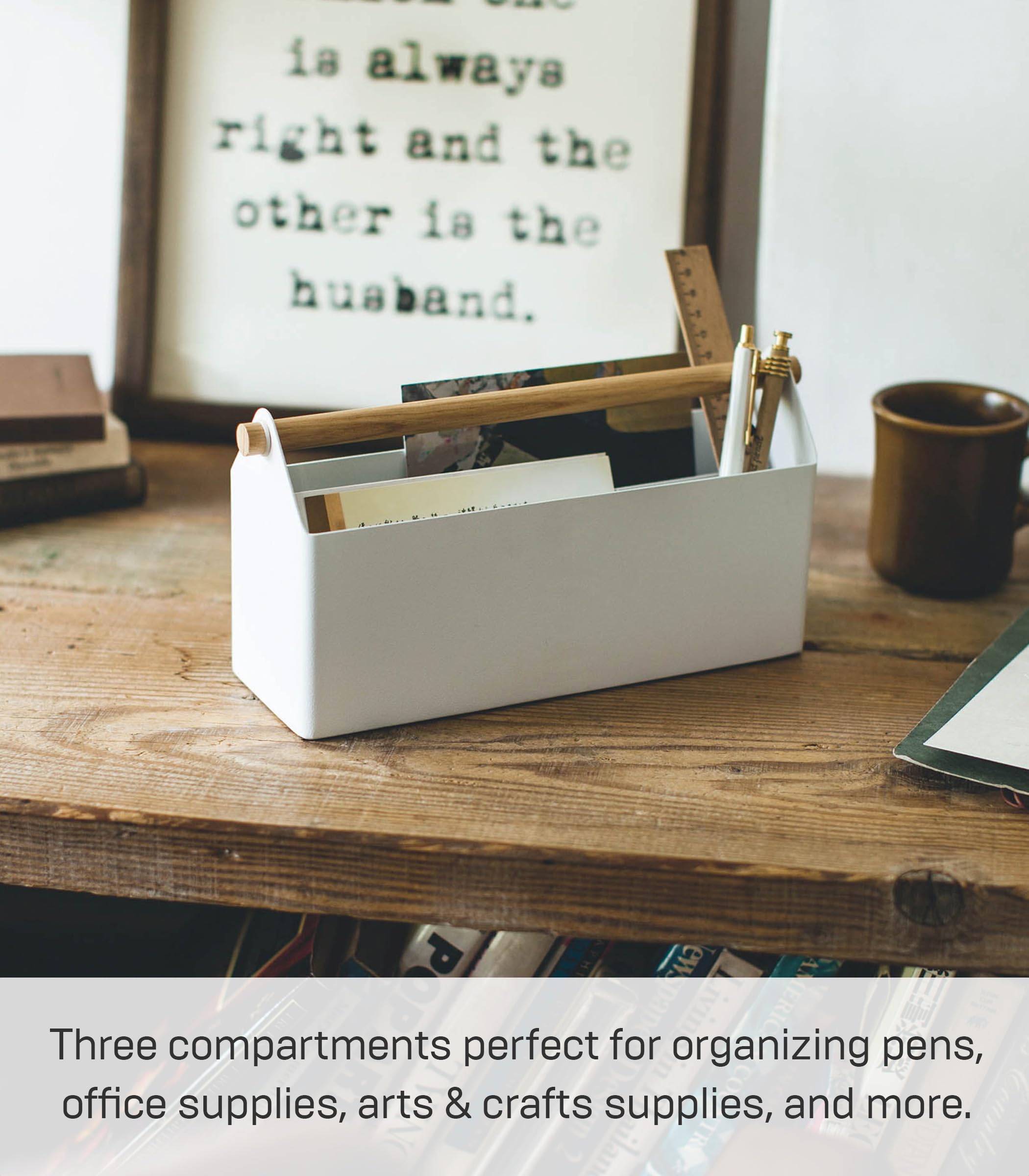 YAMAZAKI White Desk Organizer for Home Office