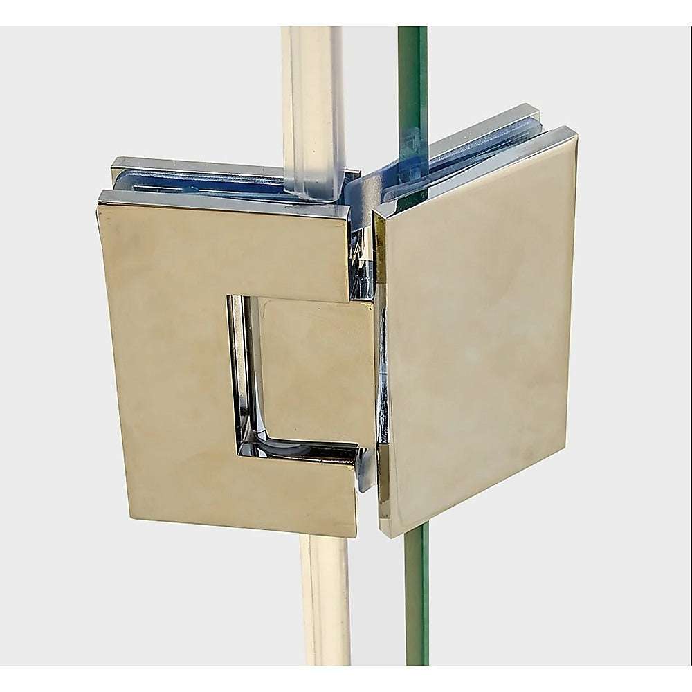 135 Degree Black Stainless Steel Square Shower Hinge for Glass to Glass - Perfect for Frameless Shower Doors & Modern Bathroom Renovations