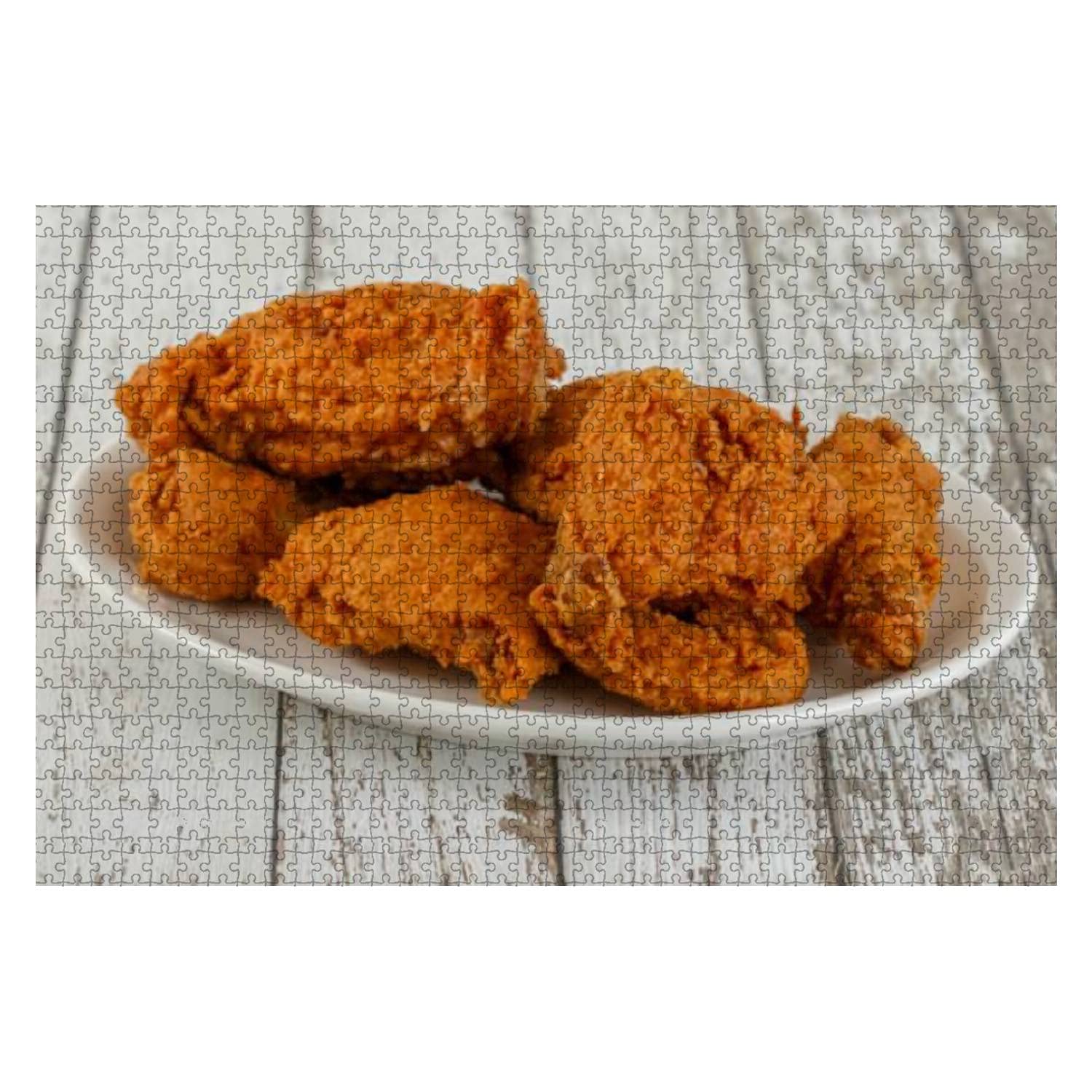 1000 Piece Wooden Jigsaw Puzzle - Fried Chicken Theme DIY Educational Toy for Kids & Adults - Stress Relief Game, Home Decor Gift for Puzzle Lovers (Perfect for Family Game Nights, Birthday Gifts & Classroom Activities)