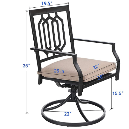 PHI VILLA 9-Piece Outdoor Dining Set - Extra Large Square Table with 8 Swivel Chairs, Weather-Resistant Patio Furniture for Garden, Poolside, Backyard & Outdoor Entertaining