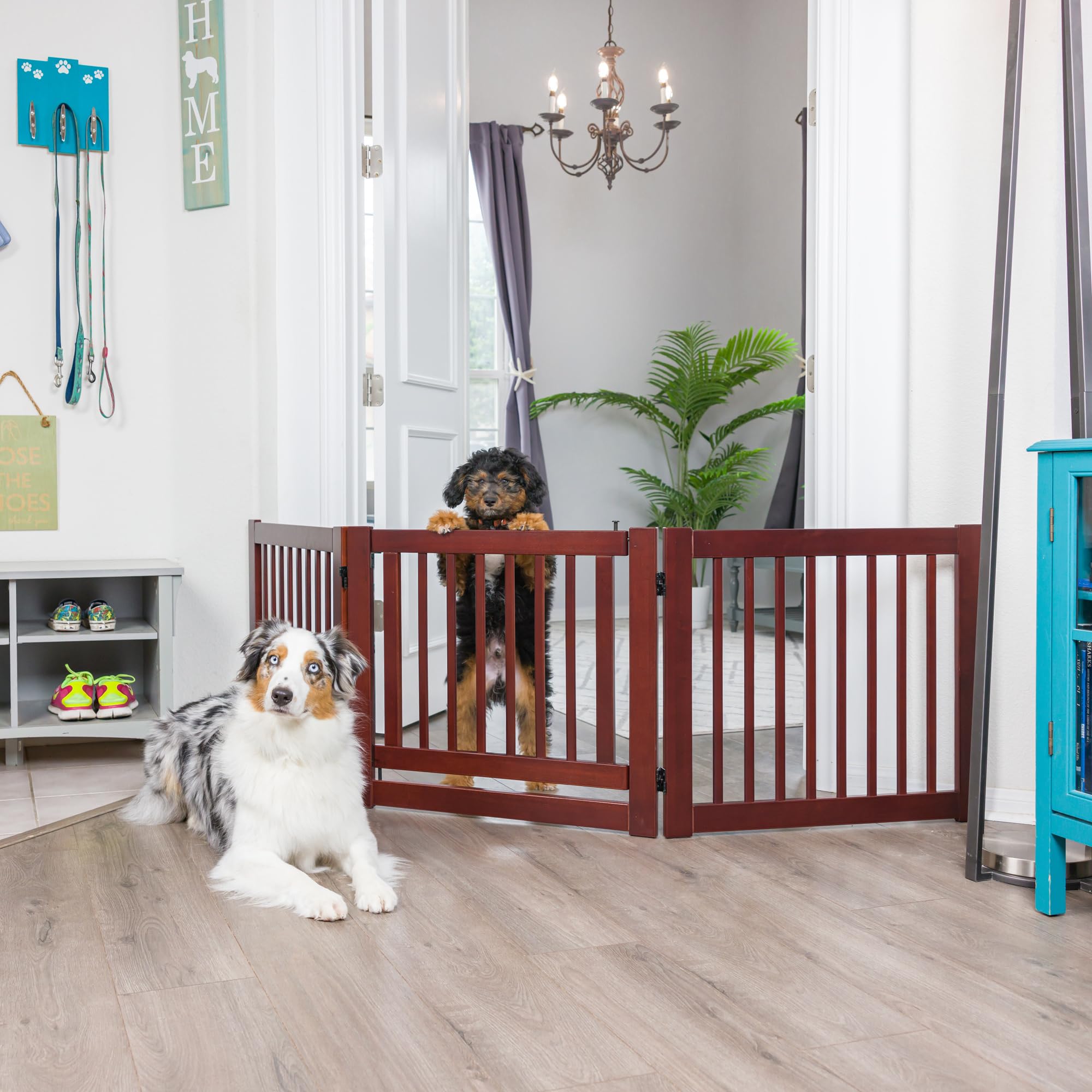 360° Adjustable Freestanding Pet Gate with Door - Ideal for Home, Stairs & Wide Openings | Safe & Secure for Dogs & Cats
