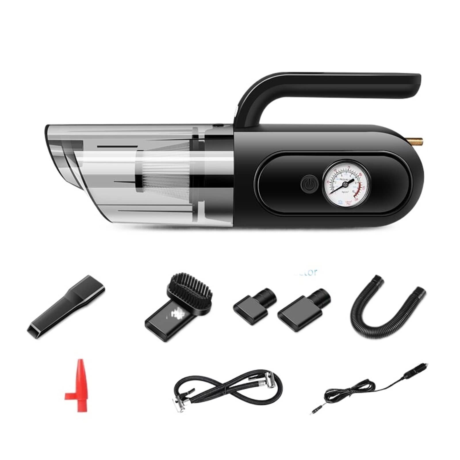 Fangsky 4-in-1 250W 25000Pa Powerful Handheld Vacuum Cleaner with LED Light - Wet & Dry Car Vacuum for Auto, Home & Tire Care | Portable Car Vacuum with Air Pump for Quick Cleaning (Color: A1) - Perfect for Car Detailing, Home Cleaning & Emergency Tire Inflation