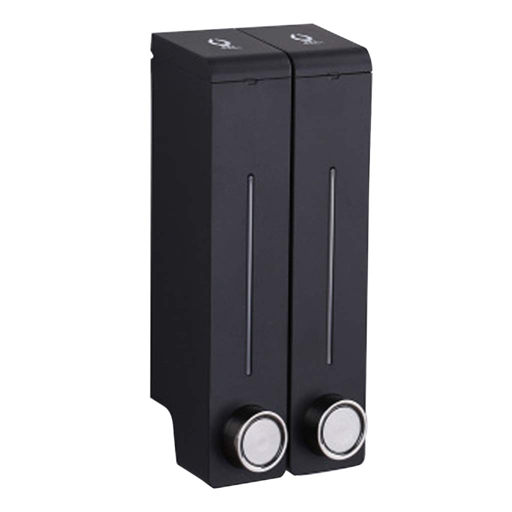 Almencla 320ml Wall Mounted Bathroom Shower Soap Dispenser - Black Liquid Soap Holder for Hand Wash, Shampoo & Body Wash | Perfect for Home, Hotel & Gym Use