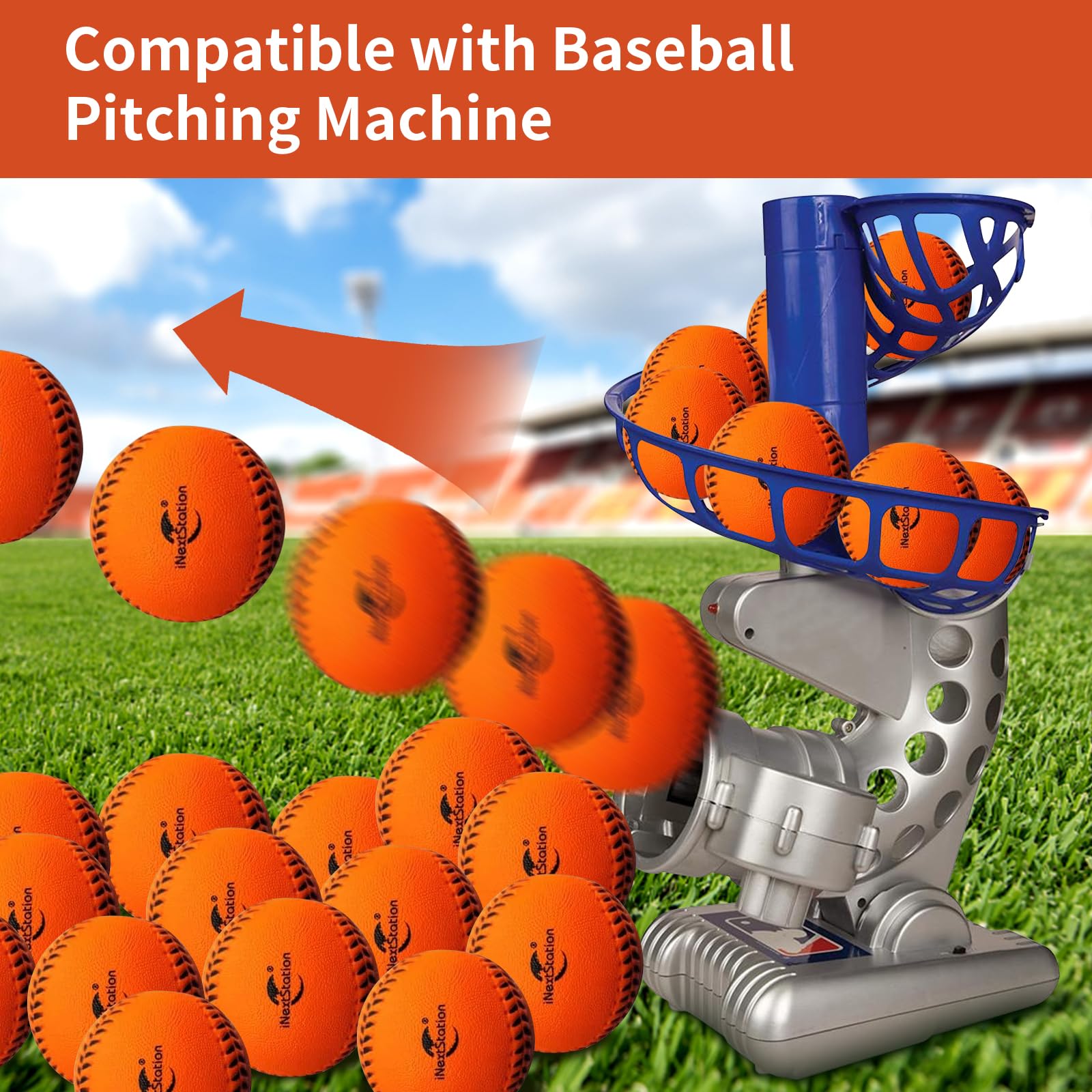 iNextStation Soft Foam Baseballs - 12 Pack, 9 Inch Practice Balls for Kids & Teens | Safe Training Equipment for Backyard, Batting Cage & Indoor Baseball Practice