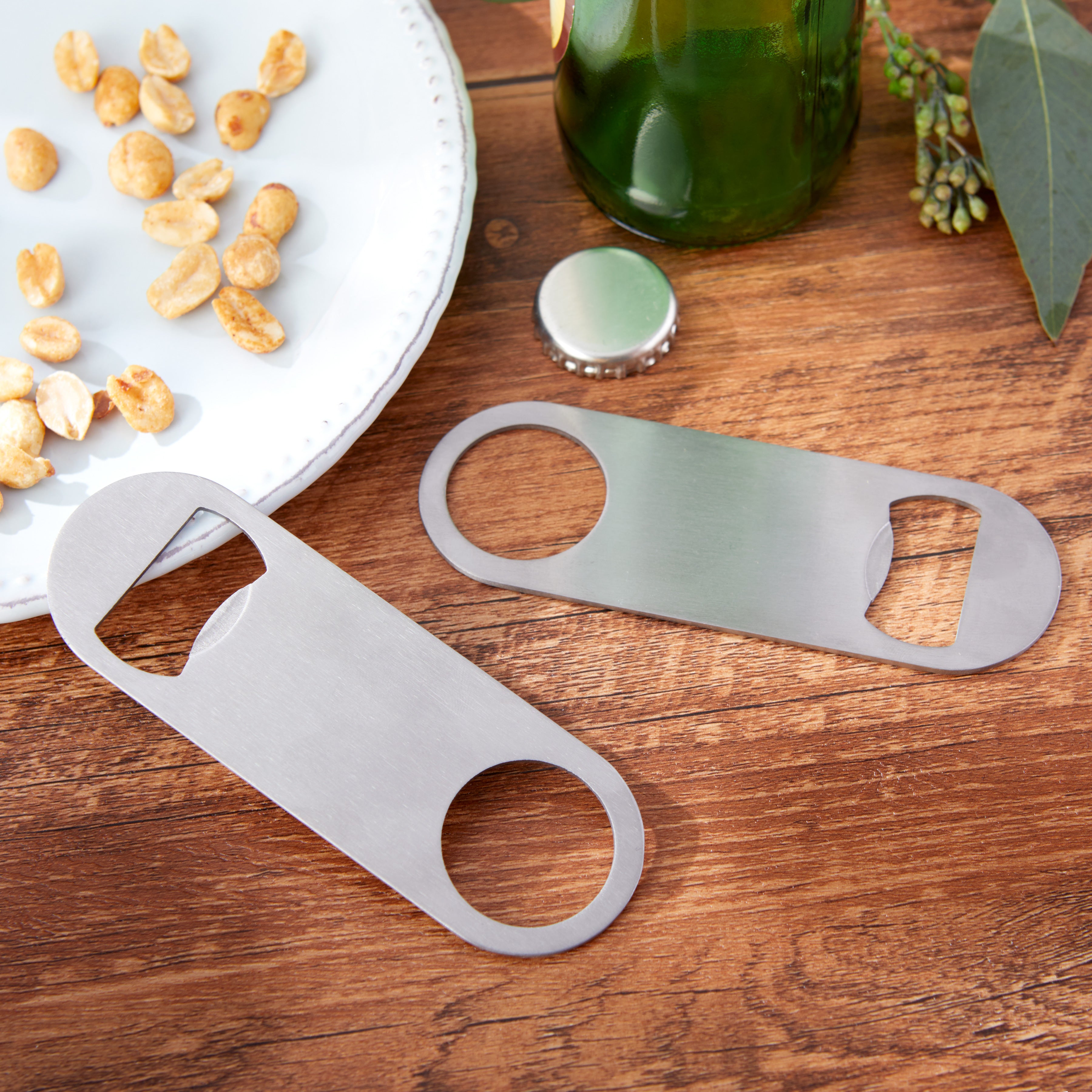 Premium Silver Oblong Bottle Opener - Rust-Resistant Metal Bar Tool for Beer, Soda & Wine Bottles - Perfect for Home Bars, Parties, Camping & DIY Projects