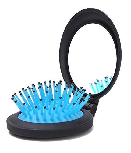 Folding Mini Pocket Hair Comb with Mirror - Travel & Gift Idea for Women