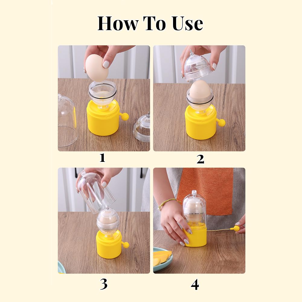 **Egg Scrambler Shaker - Hand-Powered Golden Egg Mixer for Cooking | Perfect for Fluffy Scrambled Eggs, Omelets & Egg Pudding | Kitchen Gadget & Essential Cooking Utensil**