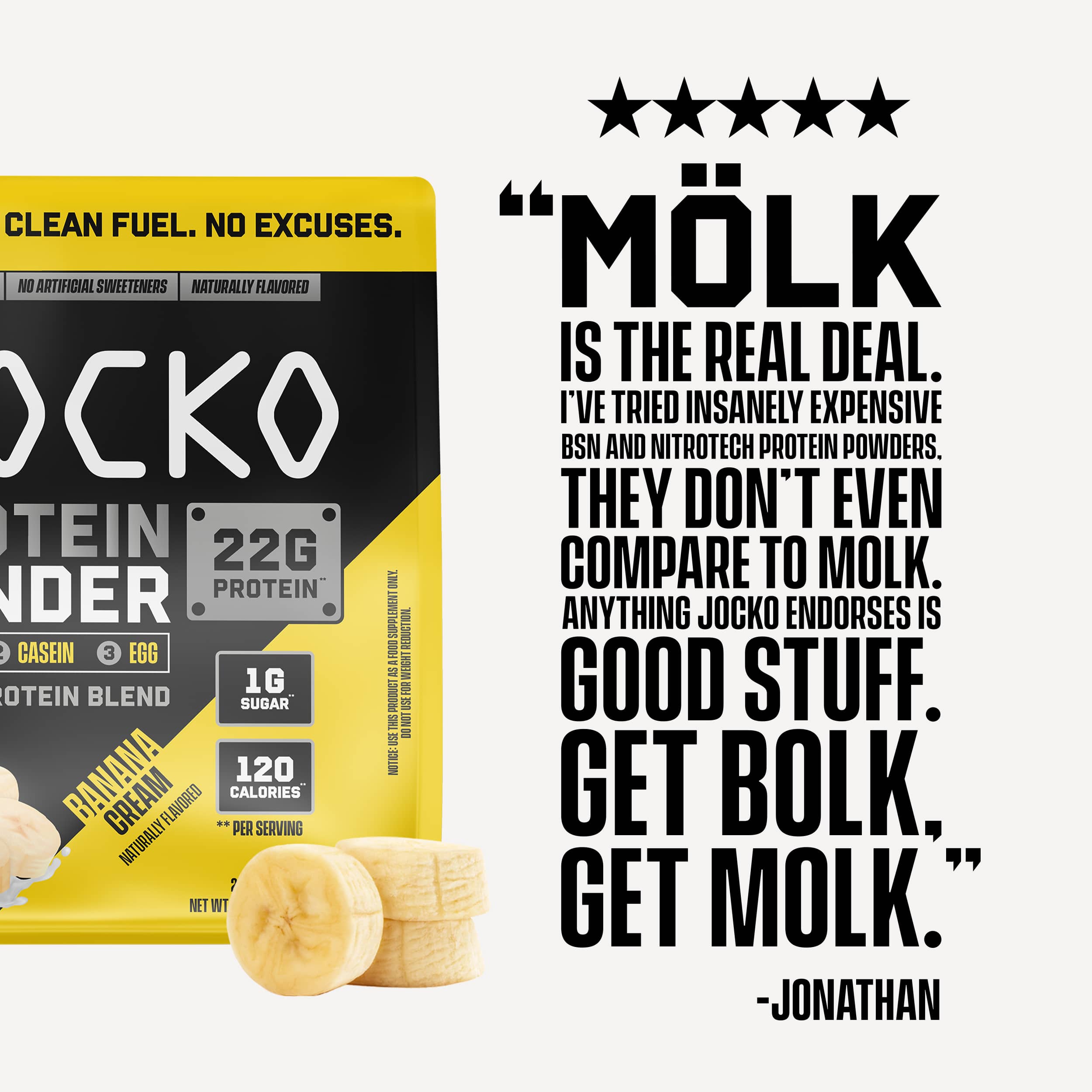 JOCKO MÖLK Premium Whey Protein Powder - 25g Protein per Serving, Low Sugar, Keto Friendly - Perfect for Post-Workout Recovery, Muscle Building & Healthy Lifestyle