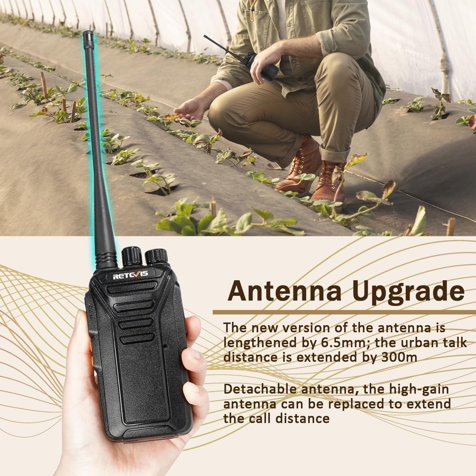 Retevis RT27V MURS License-Free Two Way Radios (10 Pack) - 5 Channel Walkie Talkies with Rechargeable Battery & Earpiece - Ideal for Emergency Rescue, Church Services, Construction & Outdoor Activities