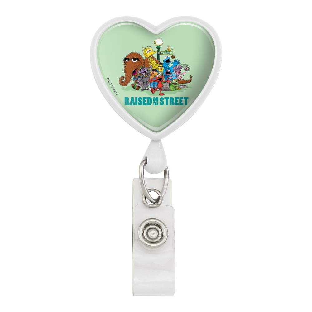 Sesame Street Heart Lanyard Retractable Reel Badge Holder - ID Card Holder for Teachers, Nurses, Office Workers - Perfect for Conventions, Schools & Workplaces