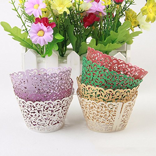 60-Pack Gray Filigree Vine Lace Laser-Cut Cupcake Wrappers - Elegant Baking Cups for Muffins, Wedding Cakes & Birthday Party Decorations - Perfect for Dessert Displays, Tea Parties, and Special Occasions