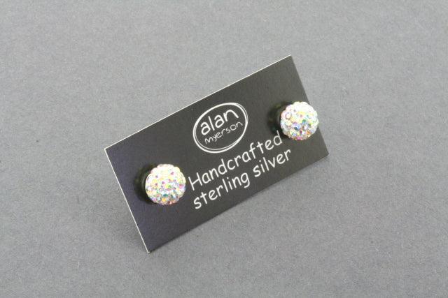 Crystal Ball Stud Earrings - Multi Color Gemstone Dangle Earrings for Women - Perfect for Parties, Weddings & Everyday Wear