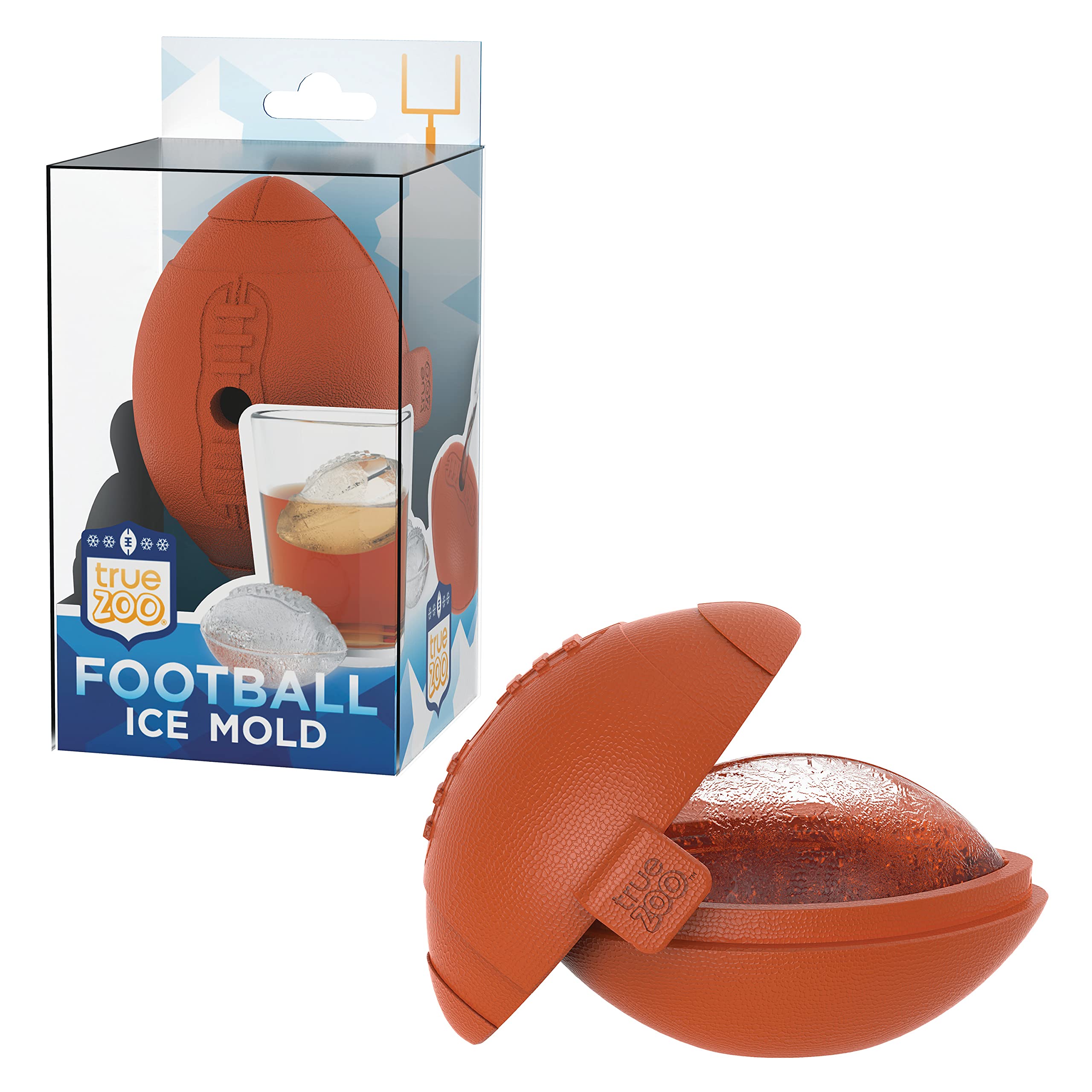 2 Inch Football-Shaped Silicone Ice Mold - Dishwasher Safe Ice Sphere Maker for Cocktails & Drinks - Perfect for Sports Fans & Game Day Parties - Set of 1