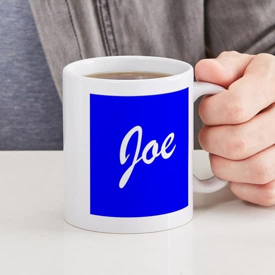 Joe (Blue) 11 oz Ceramic Coffee Mug - 325 ml Insulated Cup for Hot & Cold Drinks - Perfect for Home, Office, or Gift