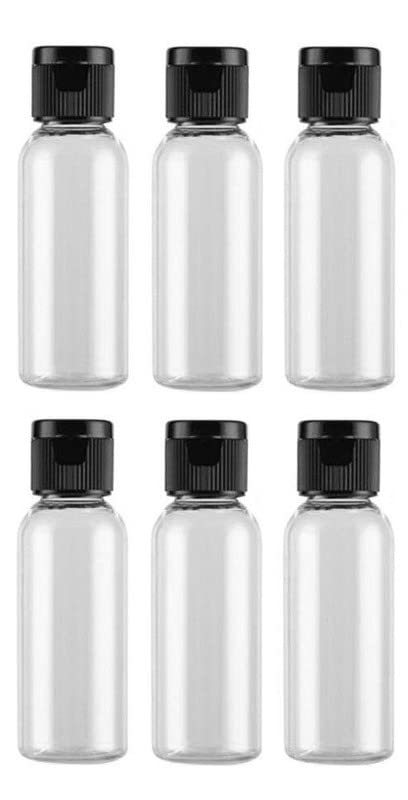 30ml Clear Plastic Refillable Travel Bottles - 6 Pack Leak Proof Squeeze Containers with Flip Cap for Shampoo, Toiletries & Cosmetics | Perfect for Travel, Gym & Home Use