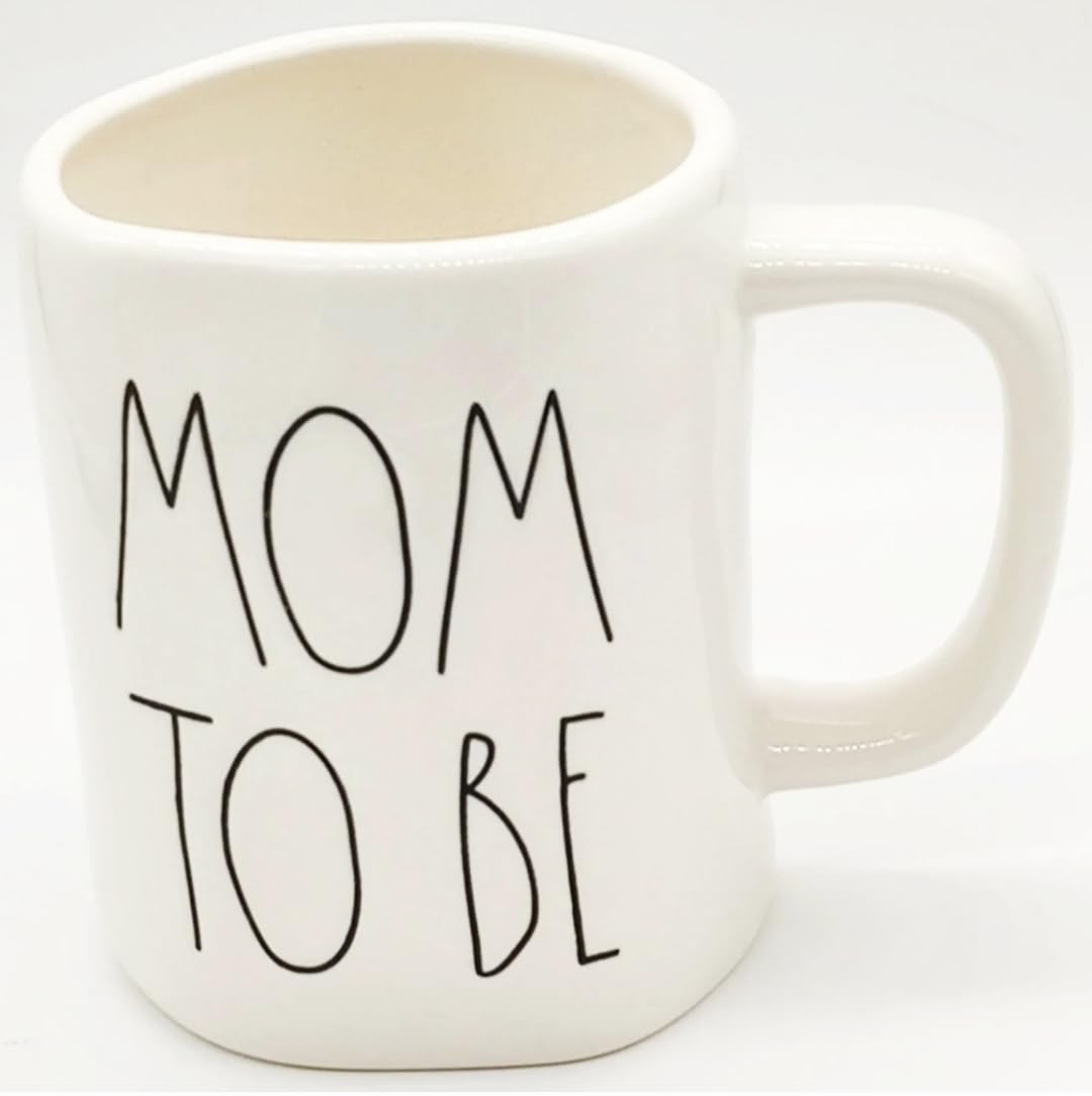 Rae Dunn by Magenta Artisan Collection MOM TO BE Ceramic Large Coffee Mug - Perfect for Pregnancy Announcements, Baby Showers & Mother's Day Gifts