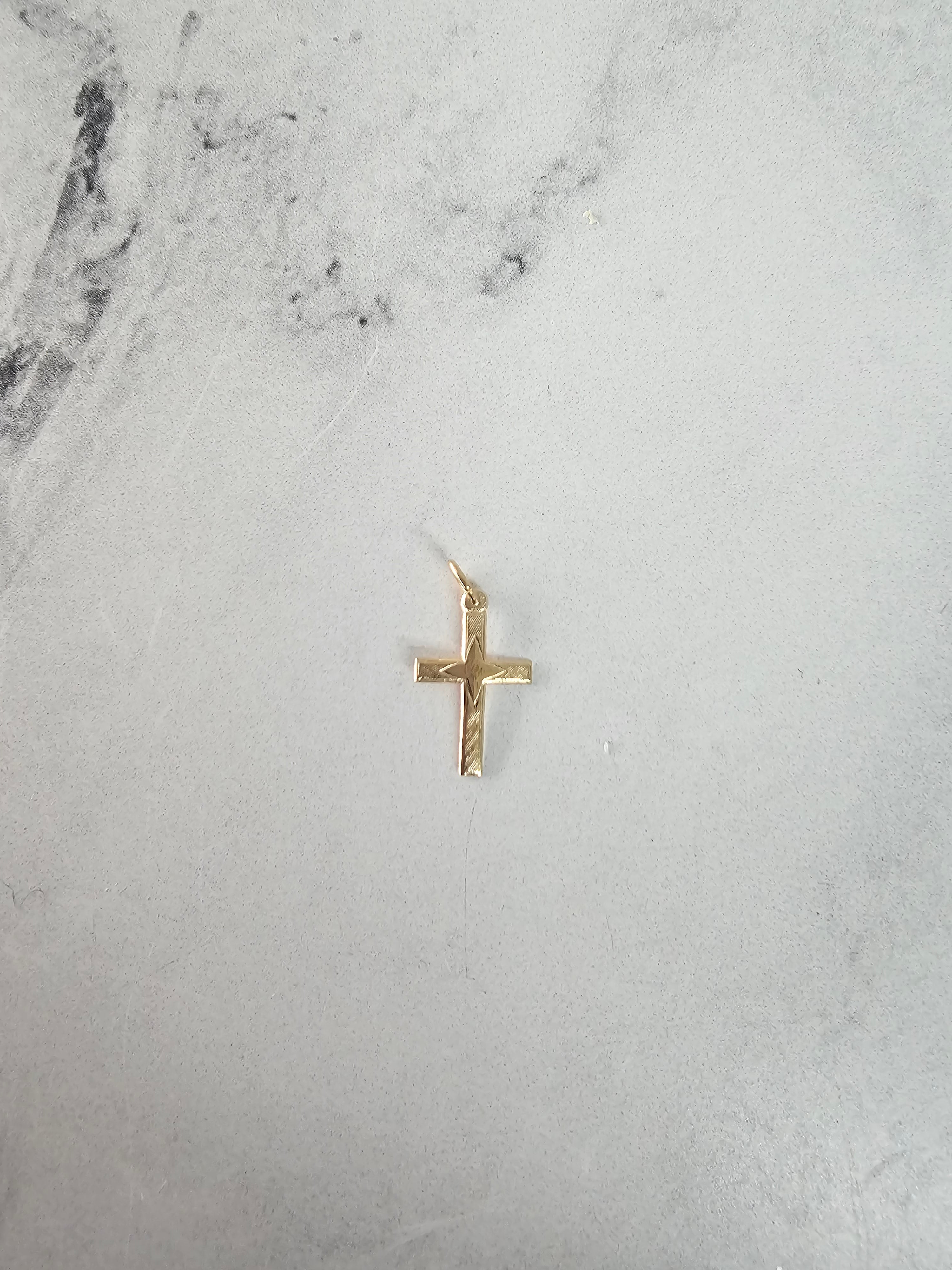 14k Yellow Gold Dainty Cross Necklace with Star Design - Elegant Layering Piece for Everyday Wear & Special Occasions