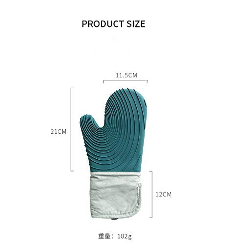Heat Resistant Silicone Oven Gloves - Anti-Scalding Microwave & Baking Mitts for Kitchen, BBQ, Grilling (Lake Blue) - Perfect for Baking, Cooking & Food Handling