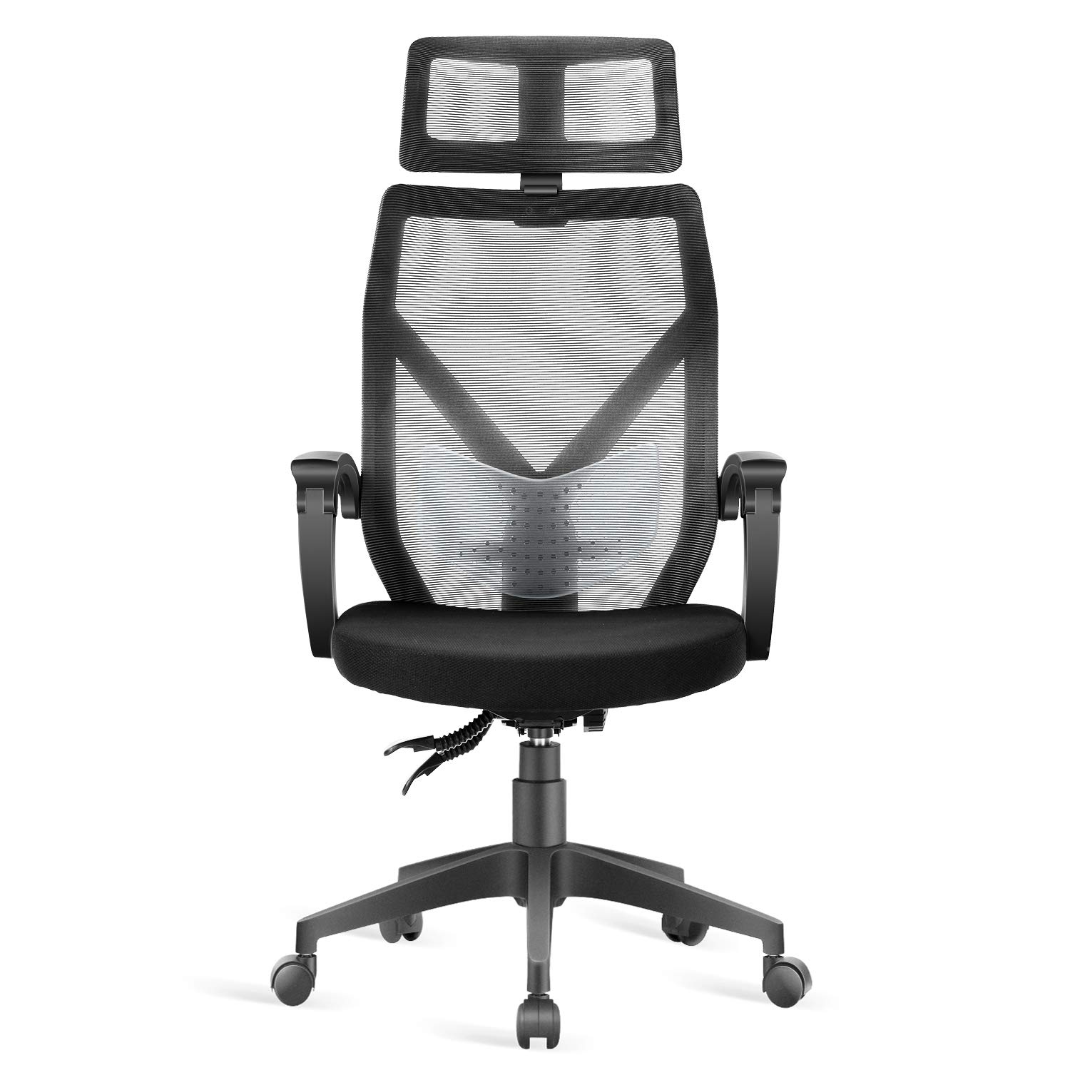 Ergonomic Office Chair with Adjustable Height, Lumbar Support & Wheels - Comfortable Desk Chair for Home & Office Use - Ideal for Long Hours Sitting, Gaming & Computer Work
