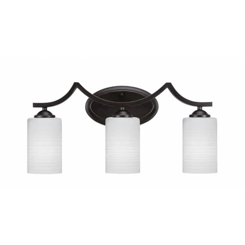 Zilo 3-Light Vanity Light Fixture in Dark Granite - Modern Bathroom Lighting for Mirror (553-DG-4061) | Perfect for Master Bath, Powder Room & Dressing Area