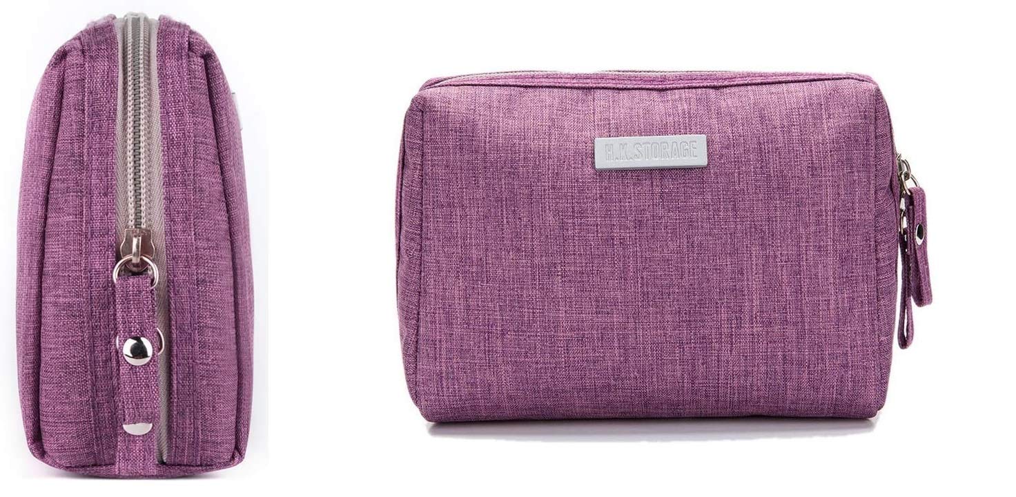 Waterproof Nylon Makeup Bag for Women - Travel Cosmetic Pouch (Purple) | Perfect Gift & Organizer