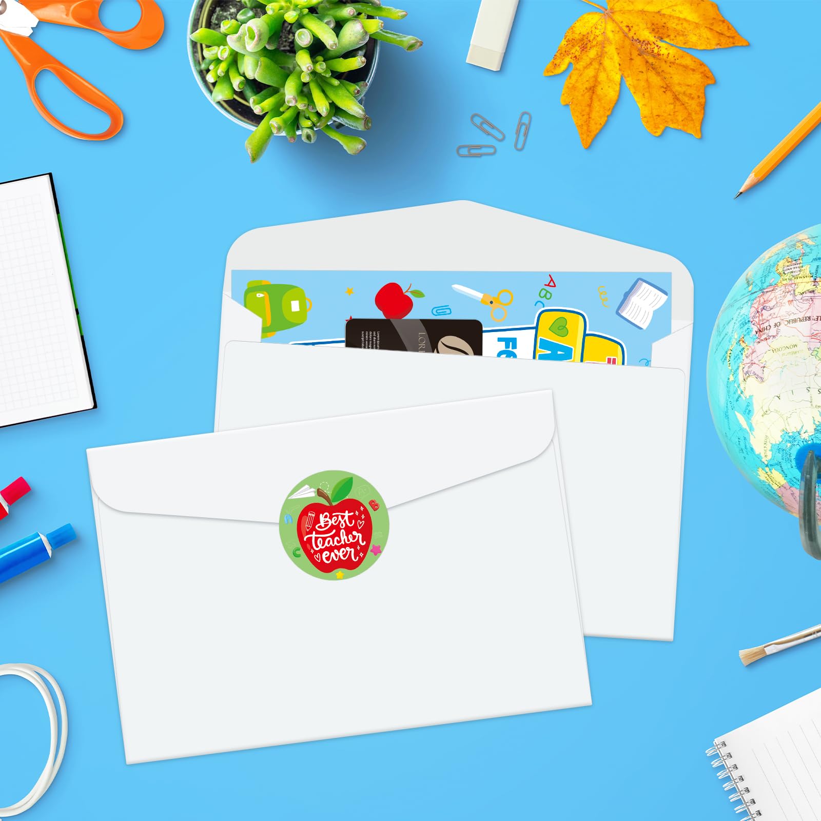 24 PCS Coffee Gift Card Holders for Teachers - Thank You Cards with Envelopes & Stickers - Perfect for Teacher Appreciation Gifts