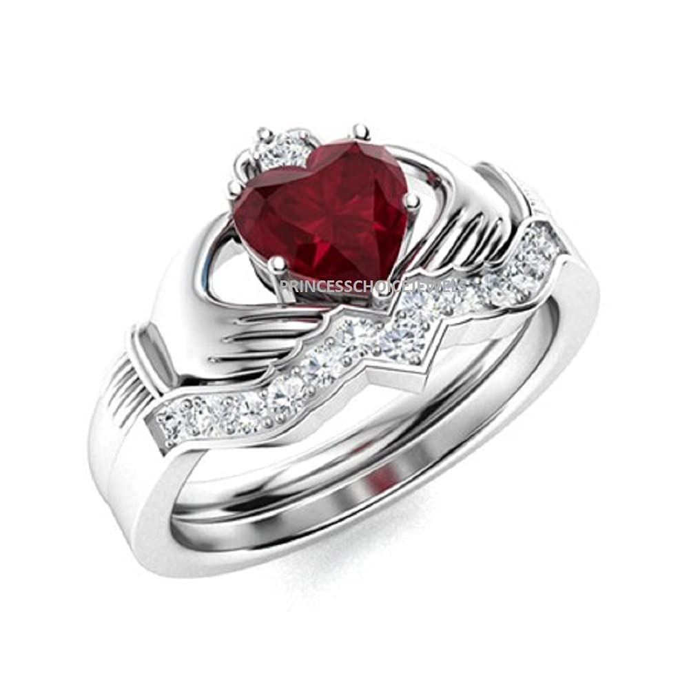 925 Sterling Silver Irish Claddagh Celtic Knot Wedding Band Ring Set for Women - Elegant Celtic Jewelry Gift for Her - Perfect for Anniversaries, Engagements & Special Occasions