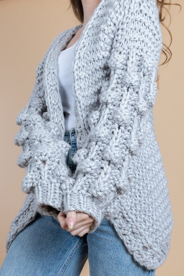 Stylish Knit Cardigan with Bauble Sleeves - Cozy Winter Sweater for Women | Perfect for Office, Date Night & Casual Outfits