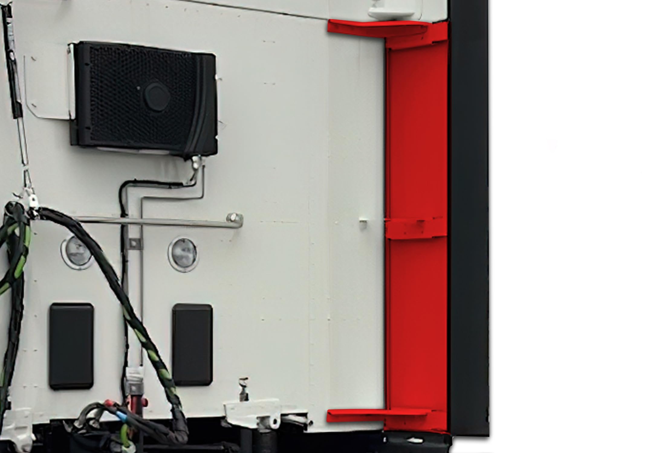 KOZAK Cab Cabin Lower Sleeper Fairing for Kenworth T680 - Large Right Passenger Side with Brackets, Logo Emblem, 2x 22