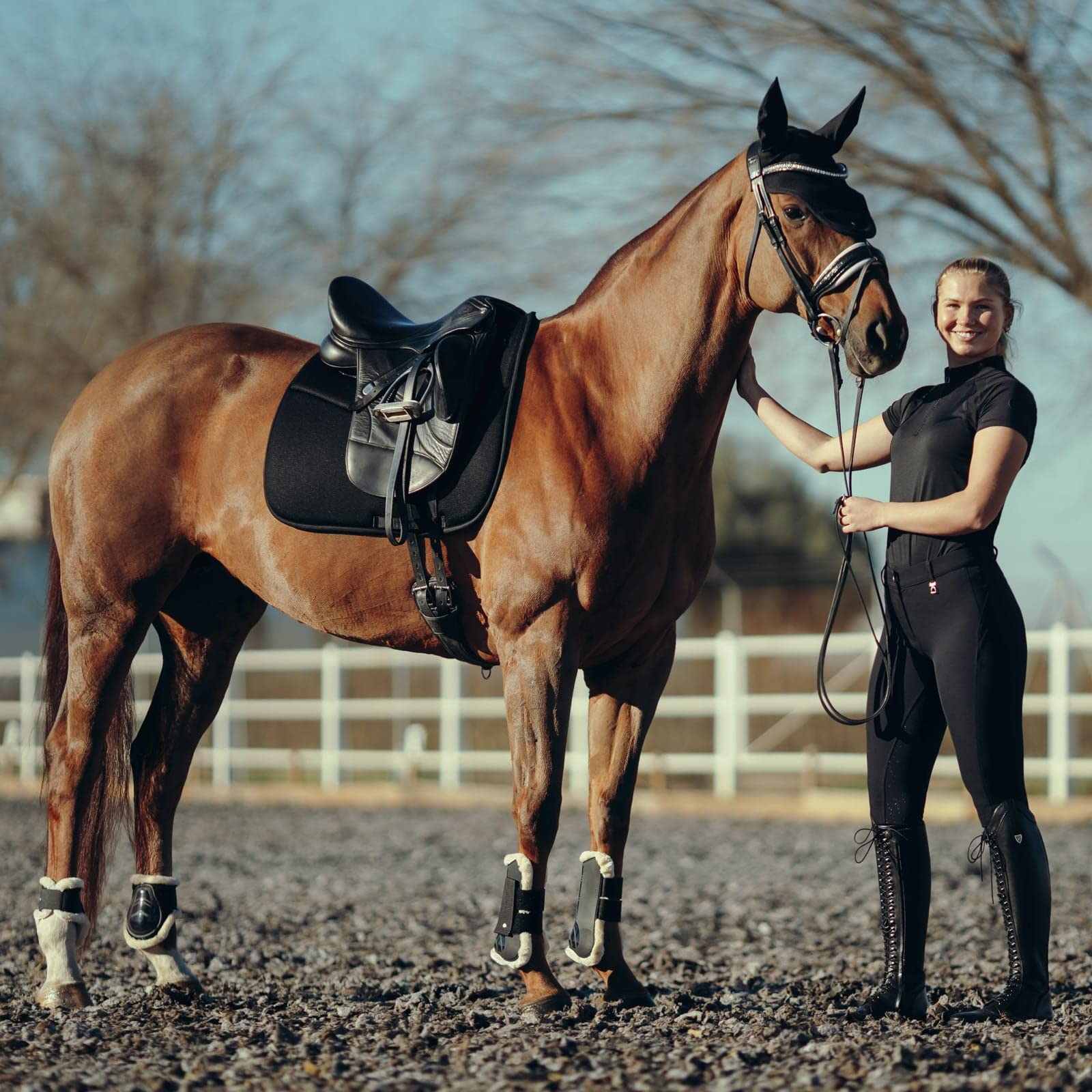 HORZE Mila Women's High Waist Silicone Full Seat Breeches with Phone Pocket - Equestrian Riding Pants for Horseback Riding & Show Jumping