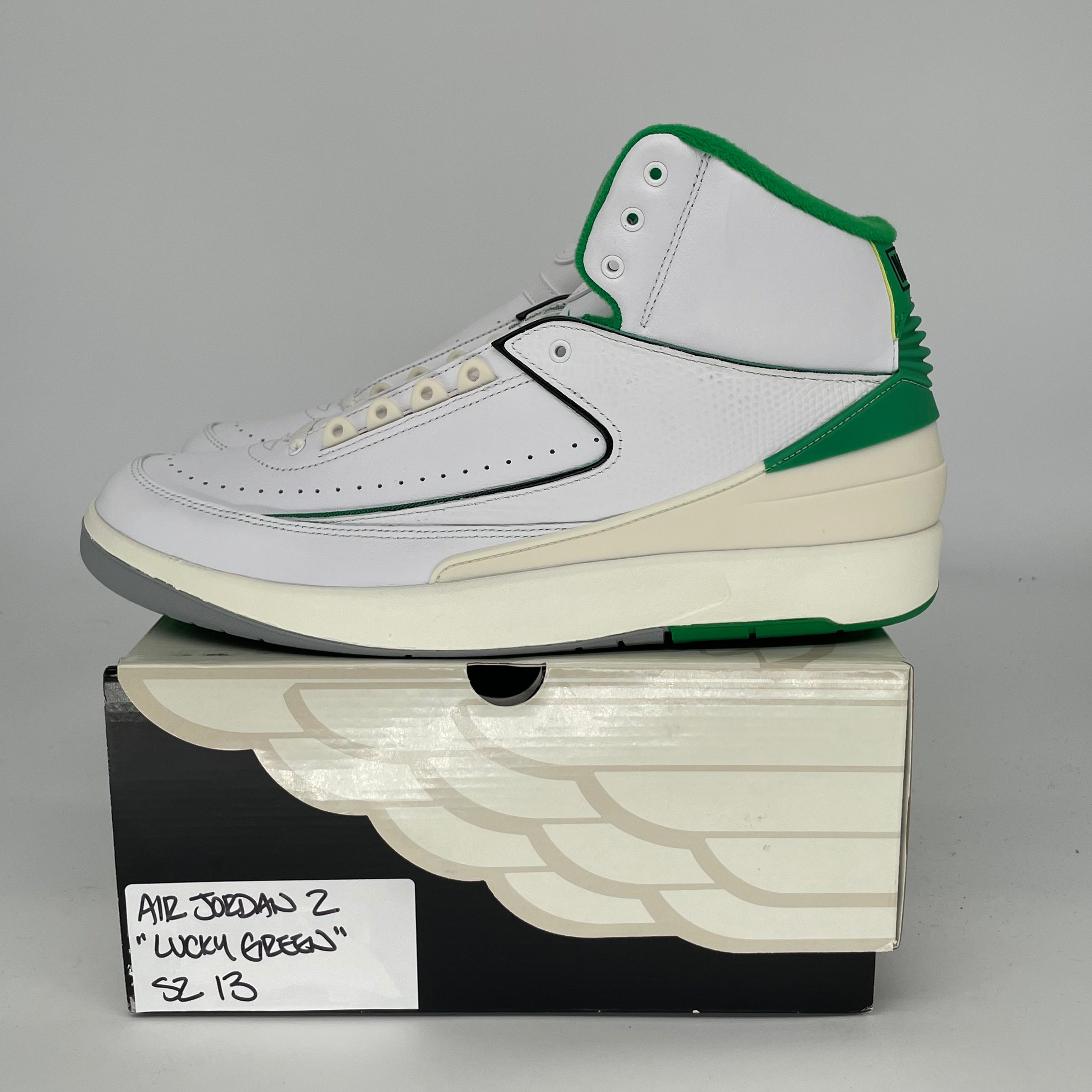 AIR JORDAN 2 Retro Lucky Green Men's Basketball Shoes Size 13 - DR8884-103 | Authentic Sneakers for Casual Wear, Street Style & Sports Performance
