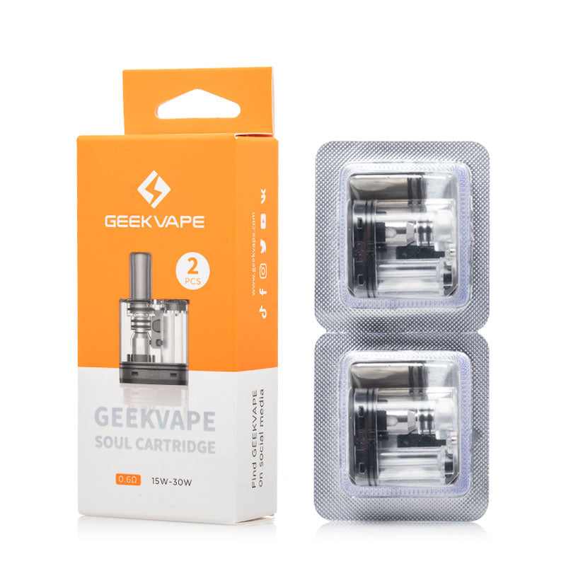 GeekVape Soul Replacement Pods (2 Pack) - Compatible with GeekVape Soul Kit - Leakproof Vape Pod Cartridges for Smooth Vaping Experience - Perfect for Travel, Work & Relaxation