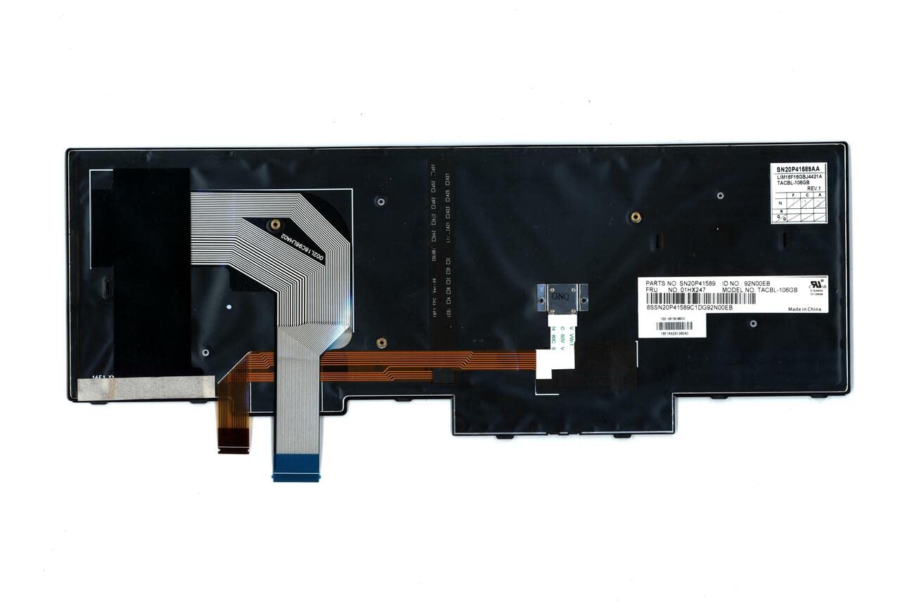 Original Genuine Backlit Keyboard for Lenovo ThinkPad T570 P51S Laptop - US Layout (Part# SN20M07963 01ER611) | Perfect for Office Work, Programming & Typing Comfort