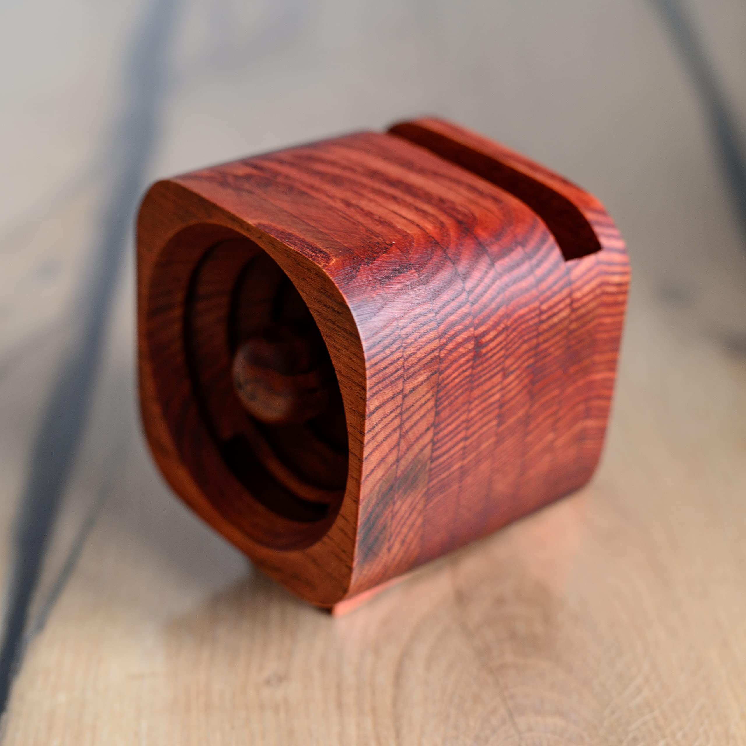 Premium Handmade Red Ash Wood Phone Speaker Amplifier - Natural Sound Booster & Smartphone Stand for Home, Office, and Outdoor Use