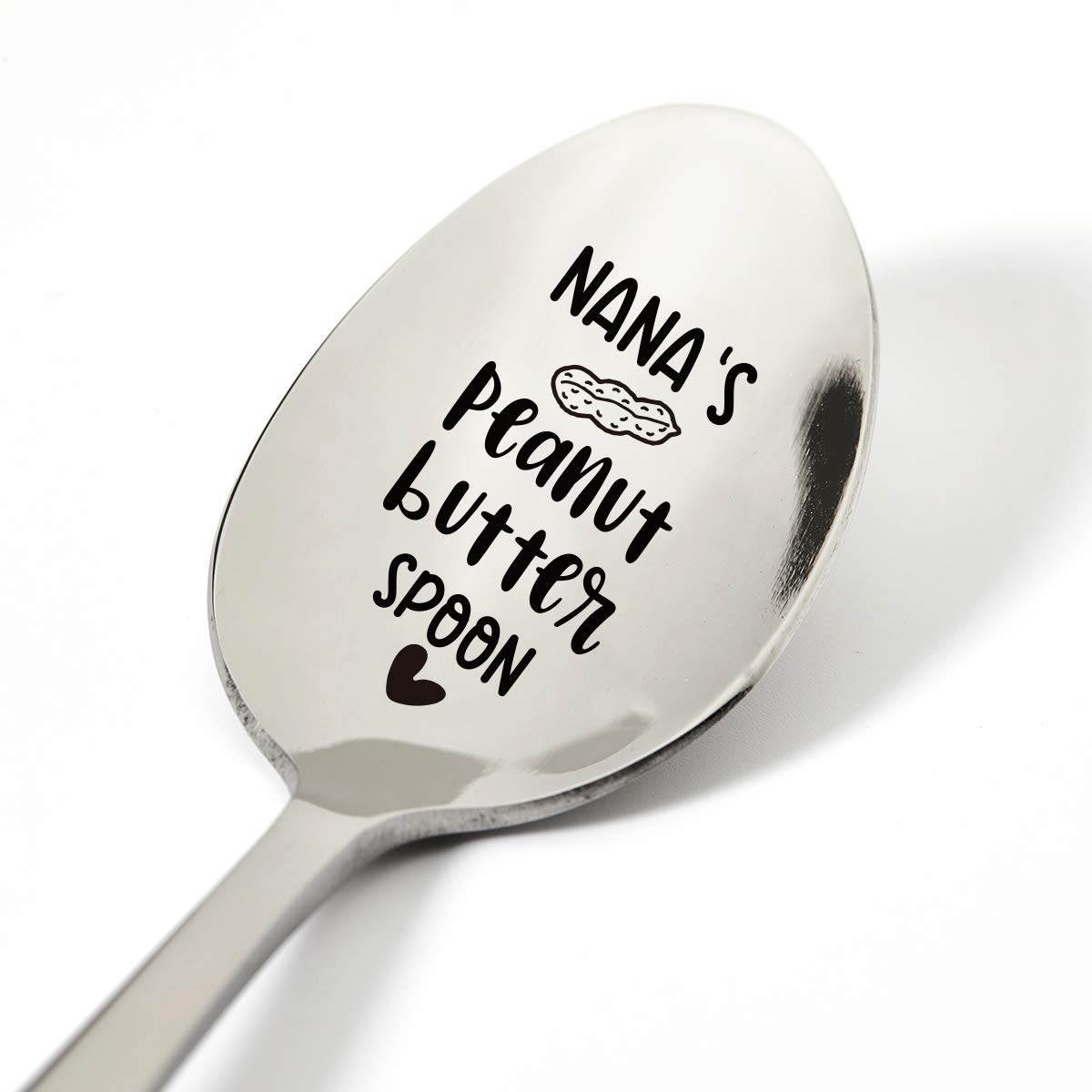 Funny Engraved Stainless Steel Peanut Butter Spoon - Perfect Gift for Nana from Grandkids, Grandson | Unique Birthday, Valentine's Day, Mother's Day & Christmas Present for Peanut Butter Lovers | Great for Spreading, Baking & Snacking